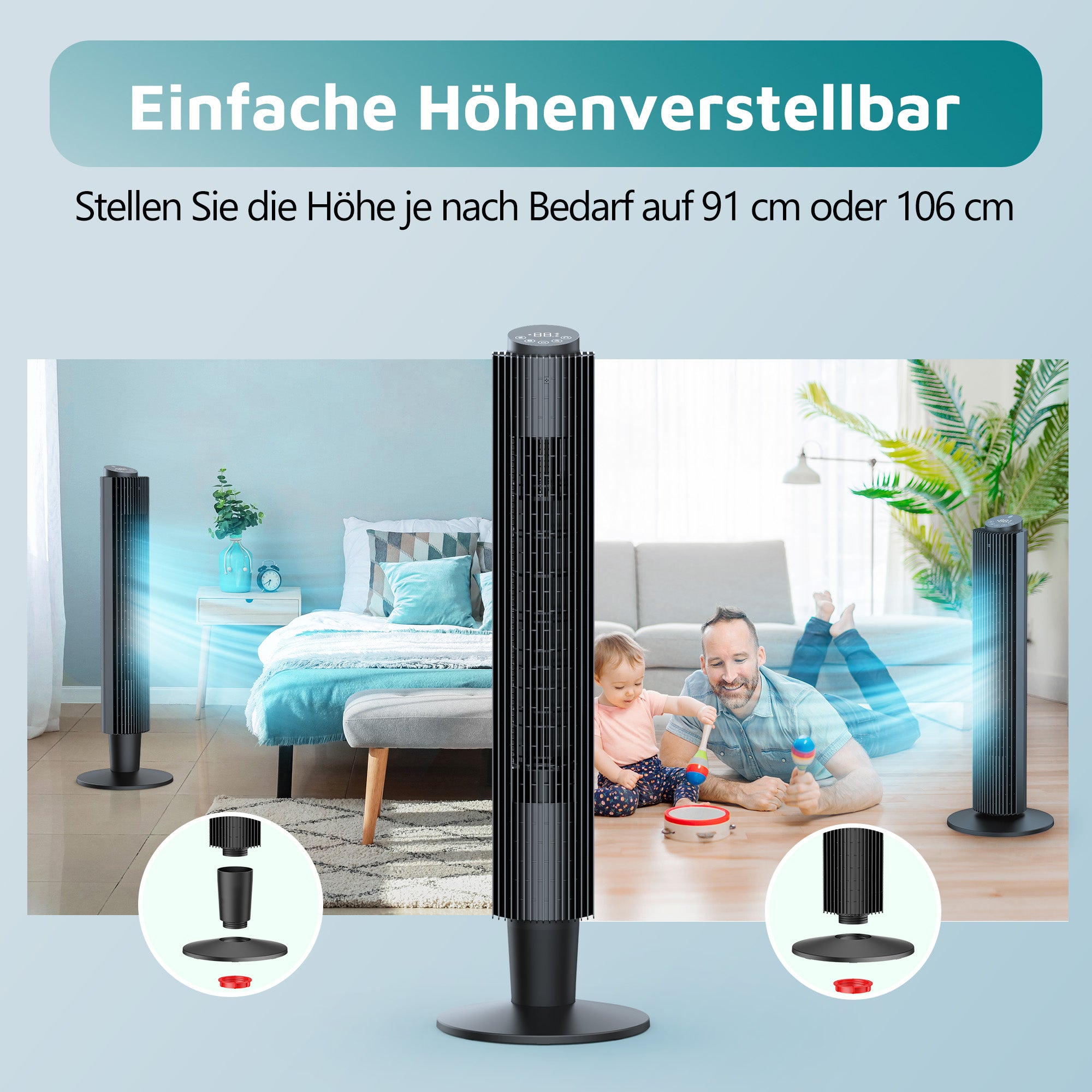 42” Tower Fan PE-TF005 & 2100 CFM Wall Fan PE-TF011 Bundle