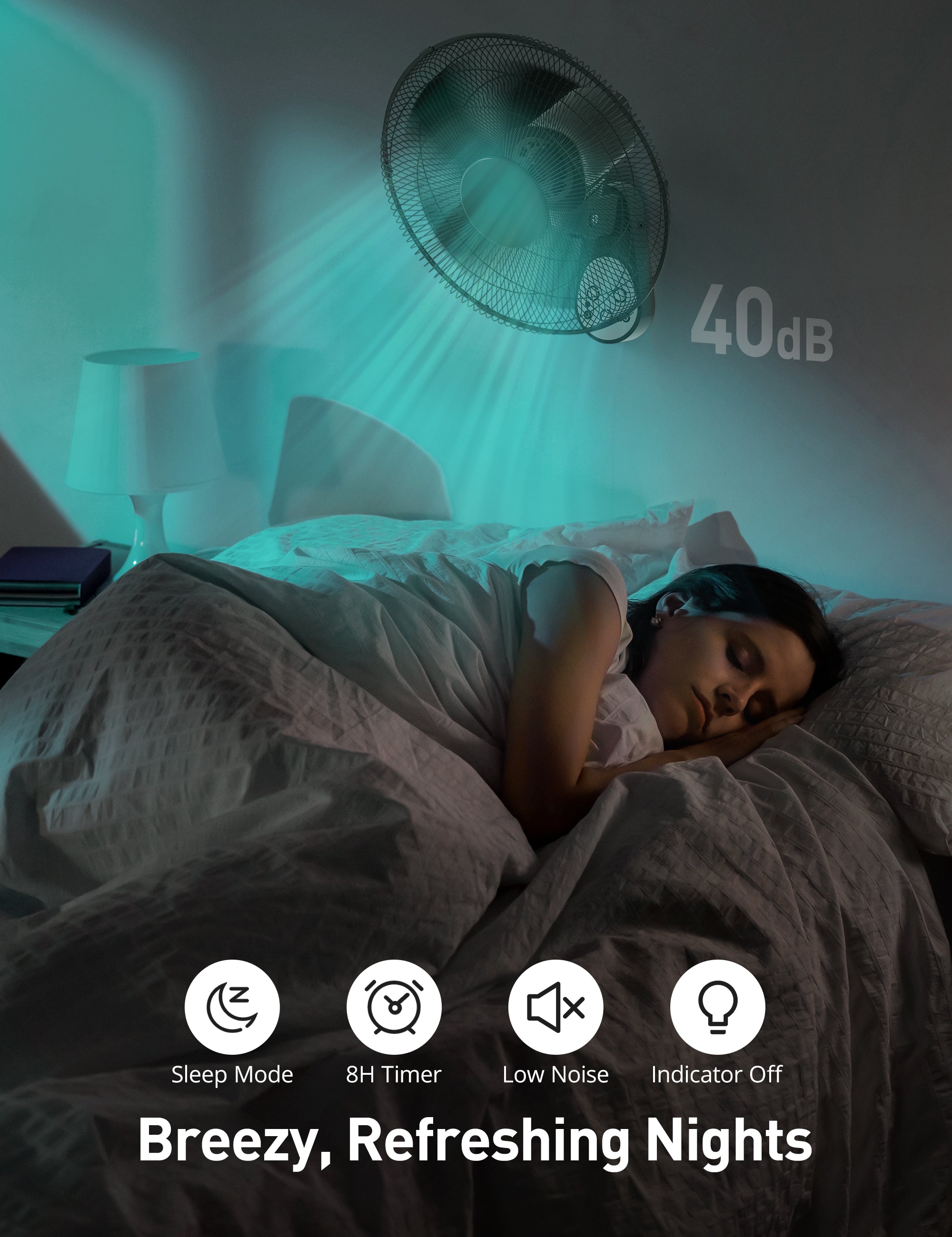 90° Oscillation Powerful 2100 CFM Wall Fan