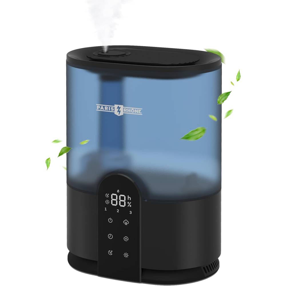 PARIS RHÔNE 4L Top Fill Humidifiers for Home Large Room, Essential Oil Diffuser, Auto Humidity Sensor