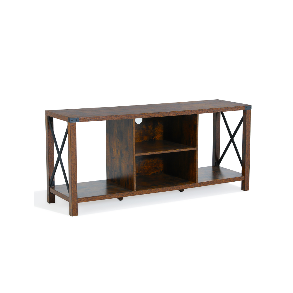 TV Stand, 55” Television Stand , Industrial Style Wooden TV Cabinet