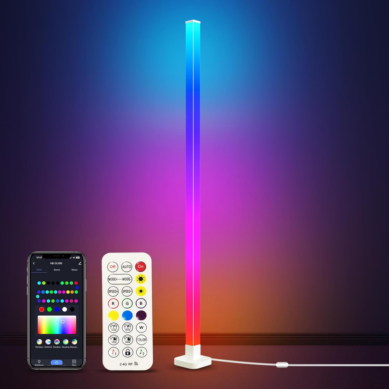 TaoTronics LED Floor Lamp, Smart RGB Corner Lamp with App and Remote C