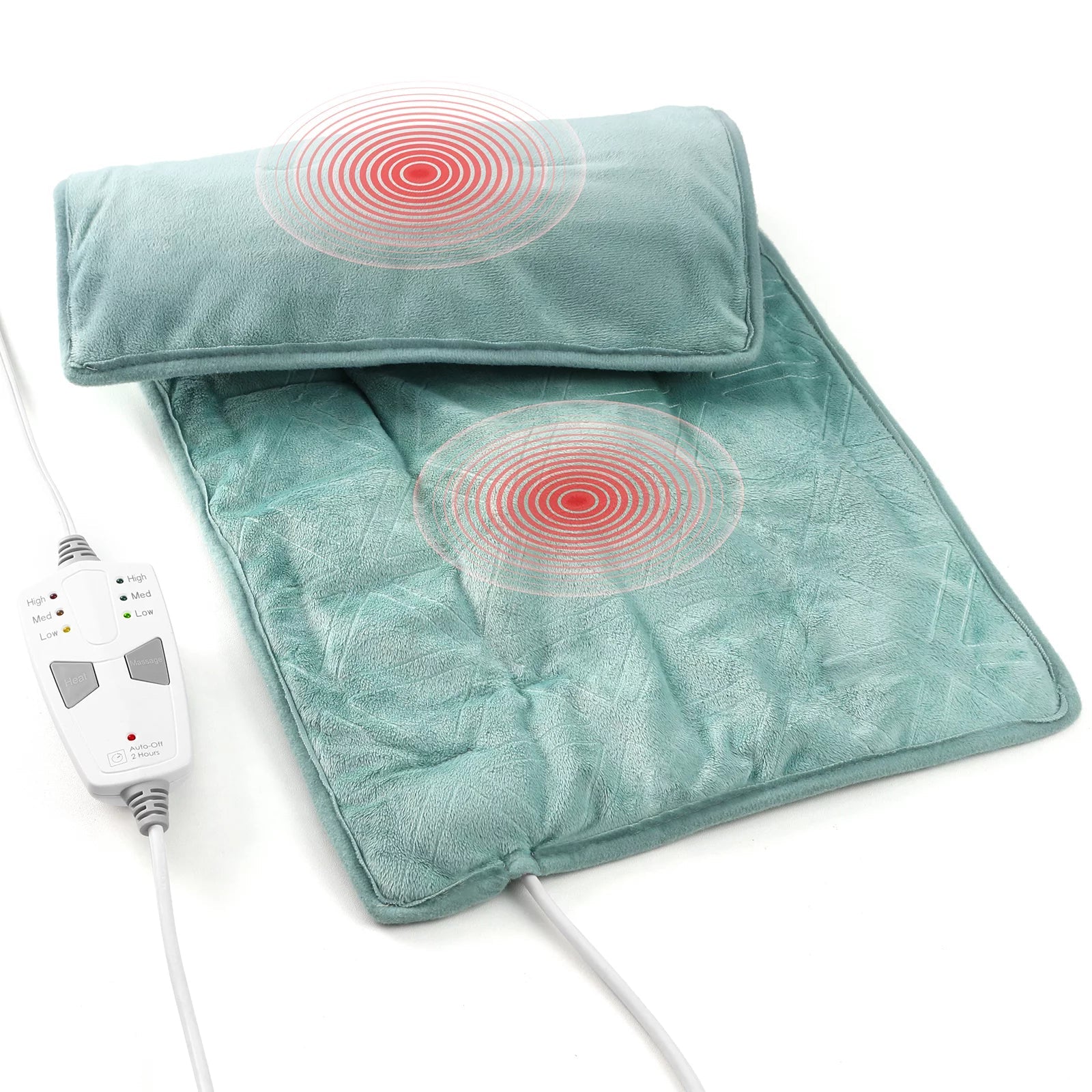 Heating Pad with Massager for Neck and Shoulders, Wearable Electric Heating  Pads for Back Pain Relief, Auto-shutoff, 6 Heat Settings, 4 Massage Modes