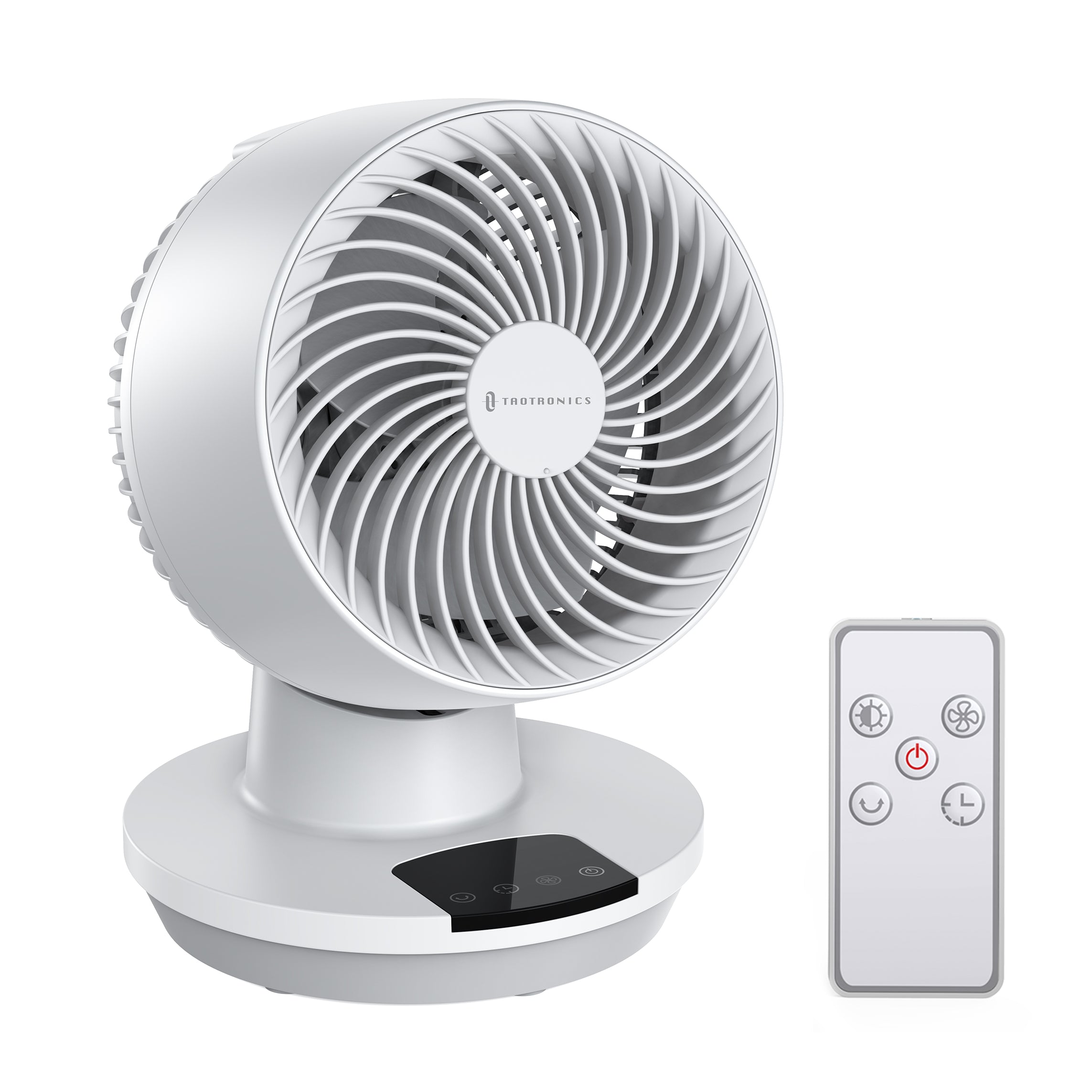 Taotronics Desk Fan with Remote, Cover 161sq.ft, 3 Speeds 8" Oscillating Smart Touch Quiet Air Circulator Fan