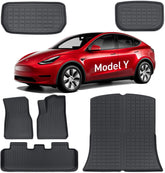 Tesla Floor Mats, 6PCS All Weather Front Rear Cargo Liner Mat, Full Set for Tesla Model Y/3 Accessories