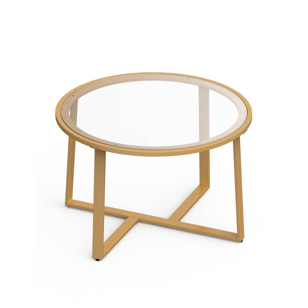 Cyber Monday Evajoy Coffee Table, 27.6" Round Coffee Table with Tempered Glass Surface 2023