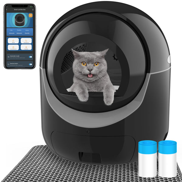 Self-Cleaning Cat Litter Box, Automatic Cat Litter Box for Multiple Cats with APP Control