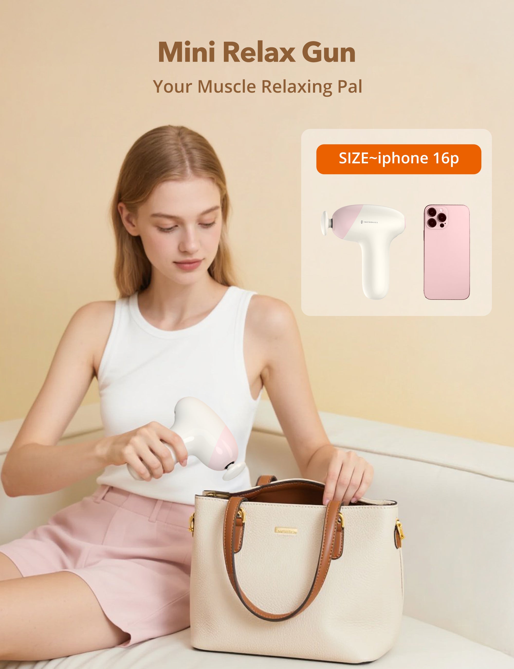 TaoTronics | Massage Gun TT-PCA007, Ergonomic Self-Care Full Body Mini Massage Gun