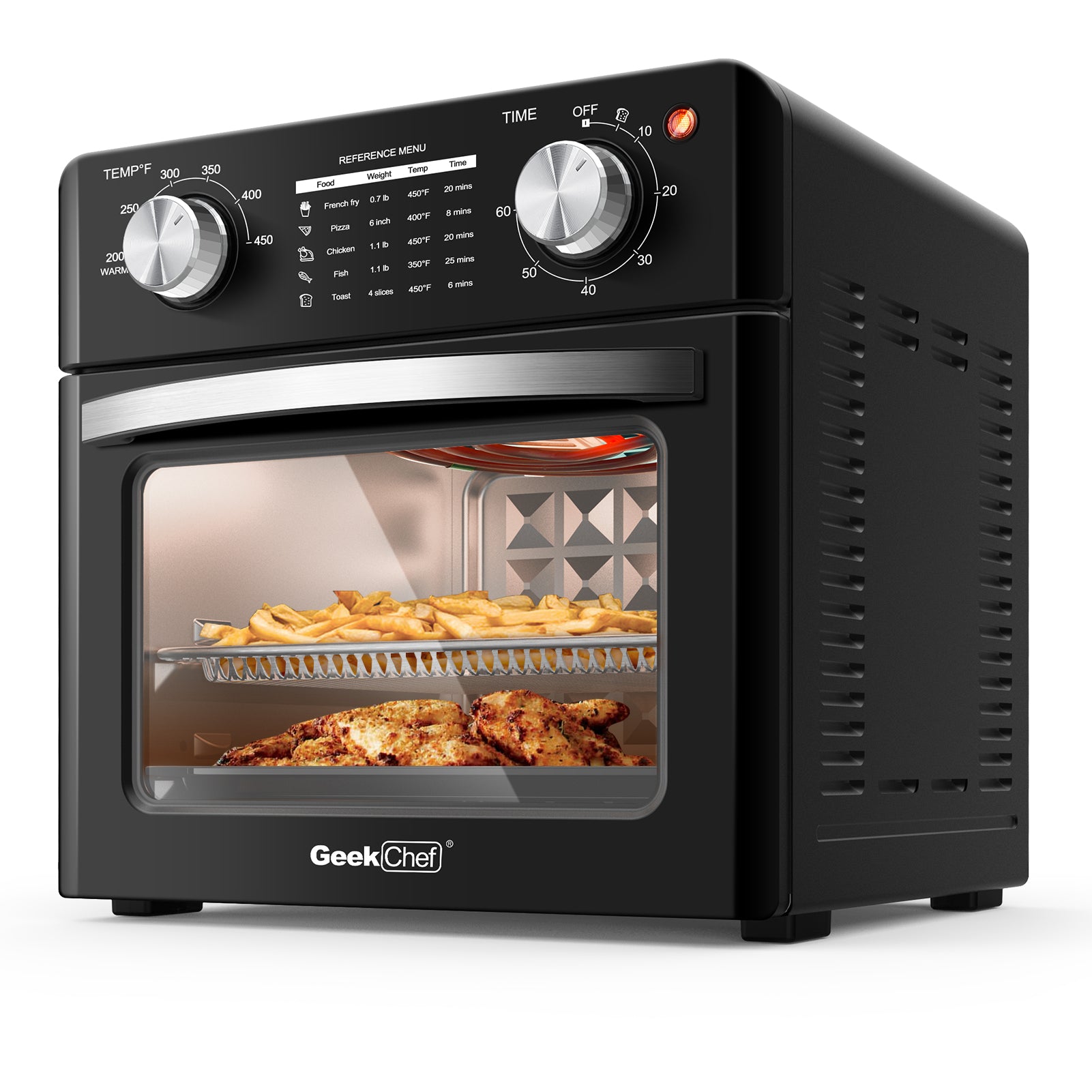 1700W 24QT Air Fryer Toaster Oven Combo, 2-in-1 Digital Convection