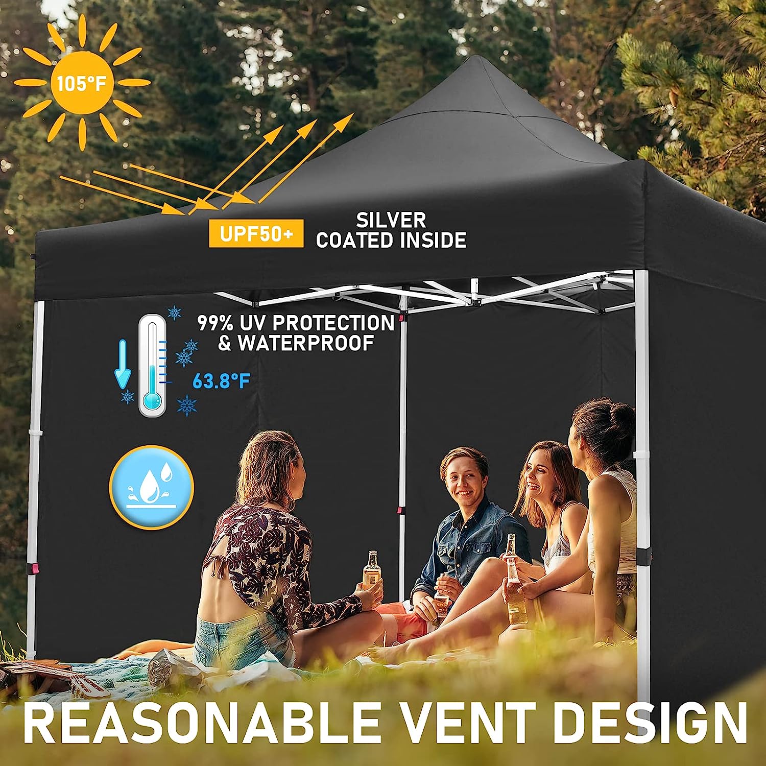 OLILAWN 10x10 Pop Up Canopy Tent Outdoor Shade Canopy