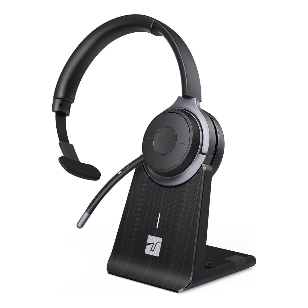 Trucker Bluetooth Headset - ENC Noise Cancelling, Mute Button Mic, V5.