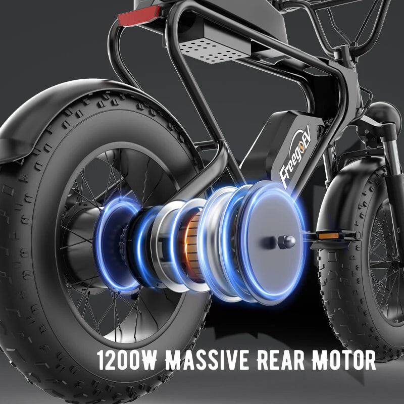 2024 Off Road Mountain Electric Bike 20'' Fat tires 1200W Powerful Motor