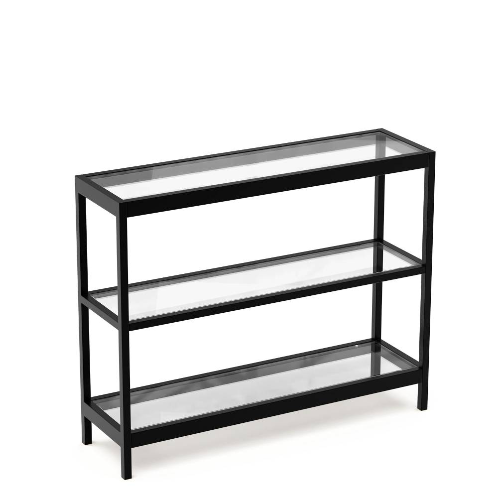 Cyber Monday Evajoy Console Table, 35" Entryway Table with 3 Tiers, Foyer Tables, Open Glass Sofa Table 2023