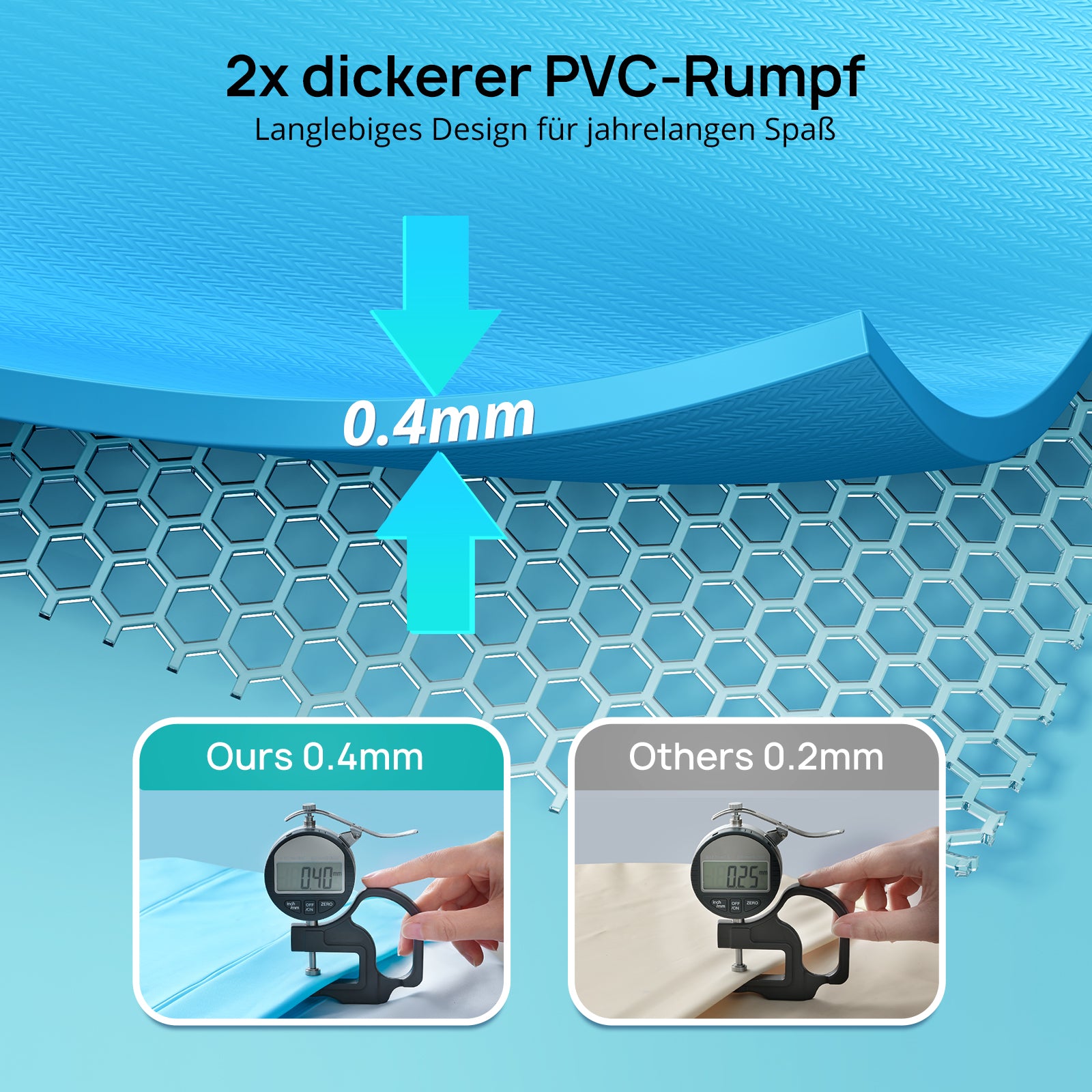 TaoTronics x Evajoy EJ-HF021 Large Inflatable Swimming Pool with Canopy, 118” x 72” x 20” Full-Sized Inflatable Pool