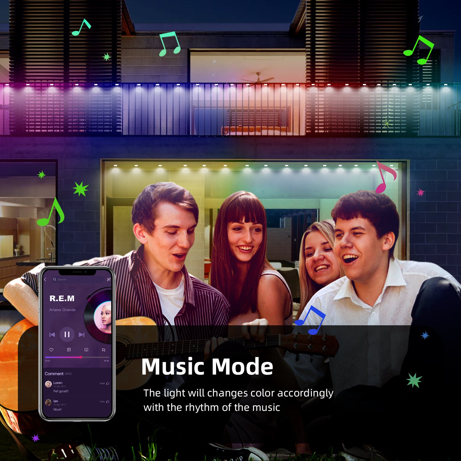 TaoTronics RGBIC Smart Permanent Outdoor Flood Lights 100ft NB-OL013