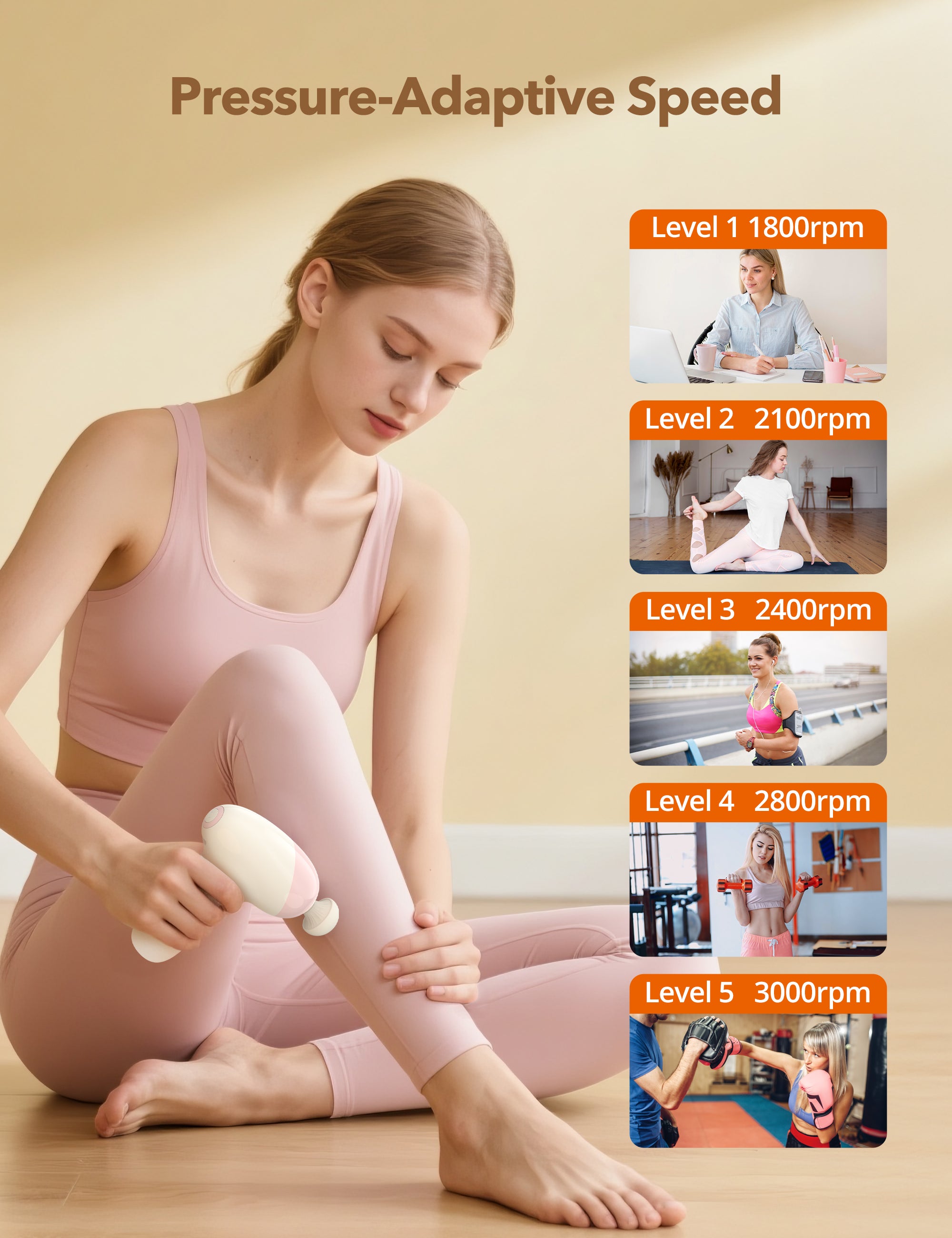 TaoTronics | Massage Gun TT-PCA007, Ergonomic Self-Care Full Body Mini Massage Gun