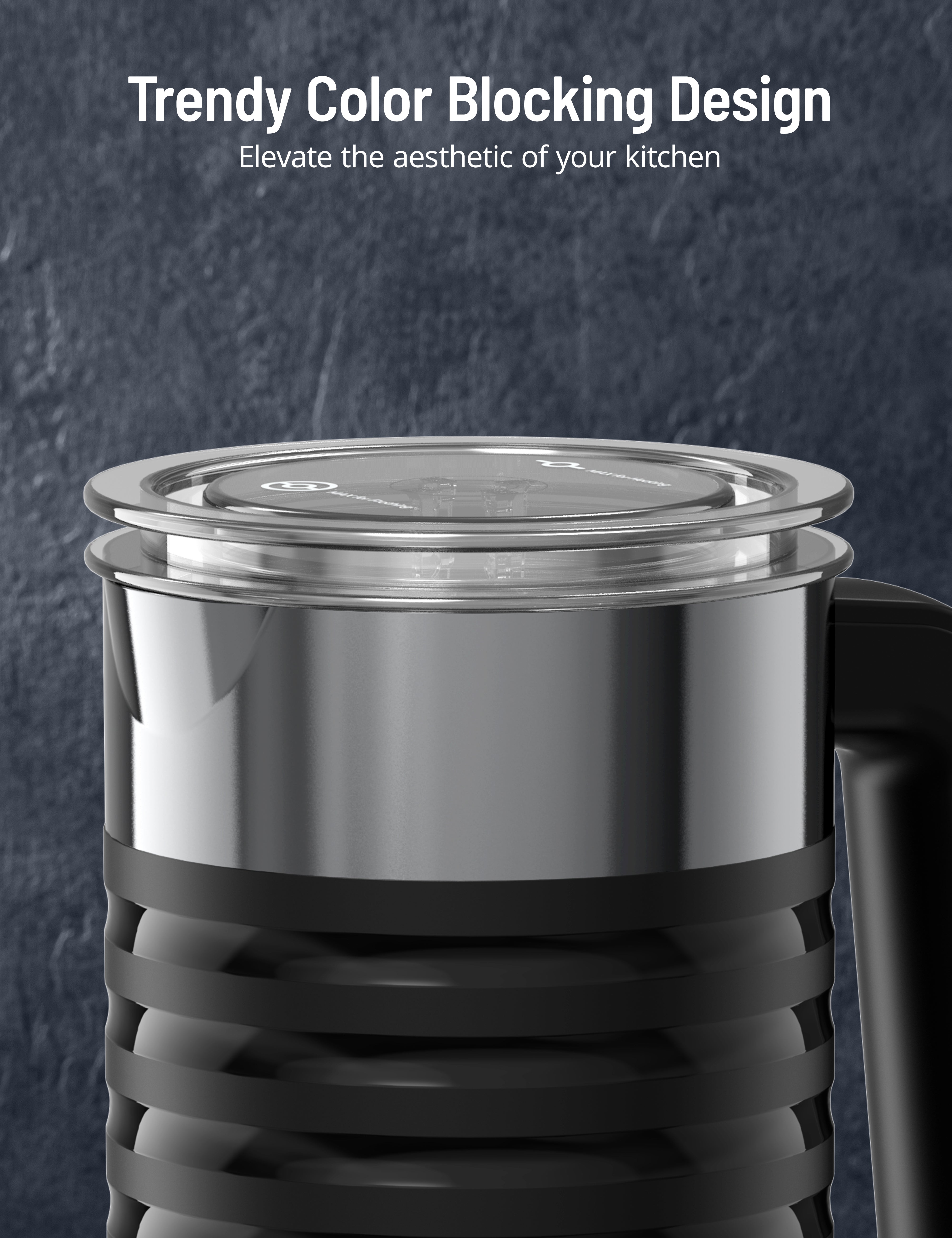 10.1 oz 4-in-1 Milk Frother and Steamer with Handle