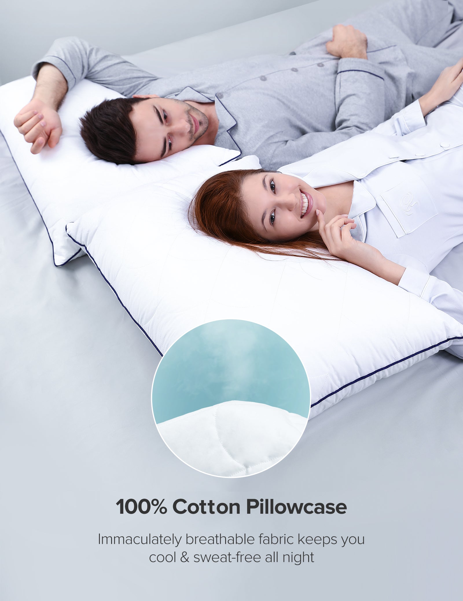 Sable Pillows for Sleeping, 2 Pack Hotel Collection Bed Pillows, Adjustable Soft Relief for Neck Pain