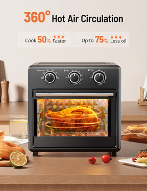 TaoTronics Air Fryer Toaster Oven - 17QT Convection Oven, 11-in-1 Steam Oven, Oven Oil-less Cooker with Rotisserie Shaft