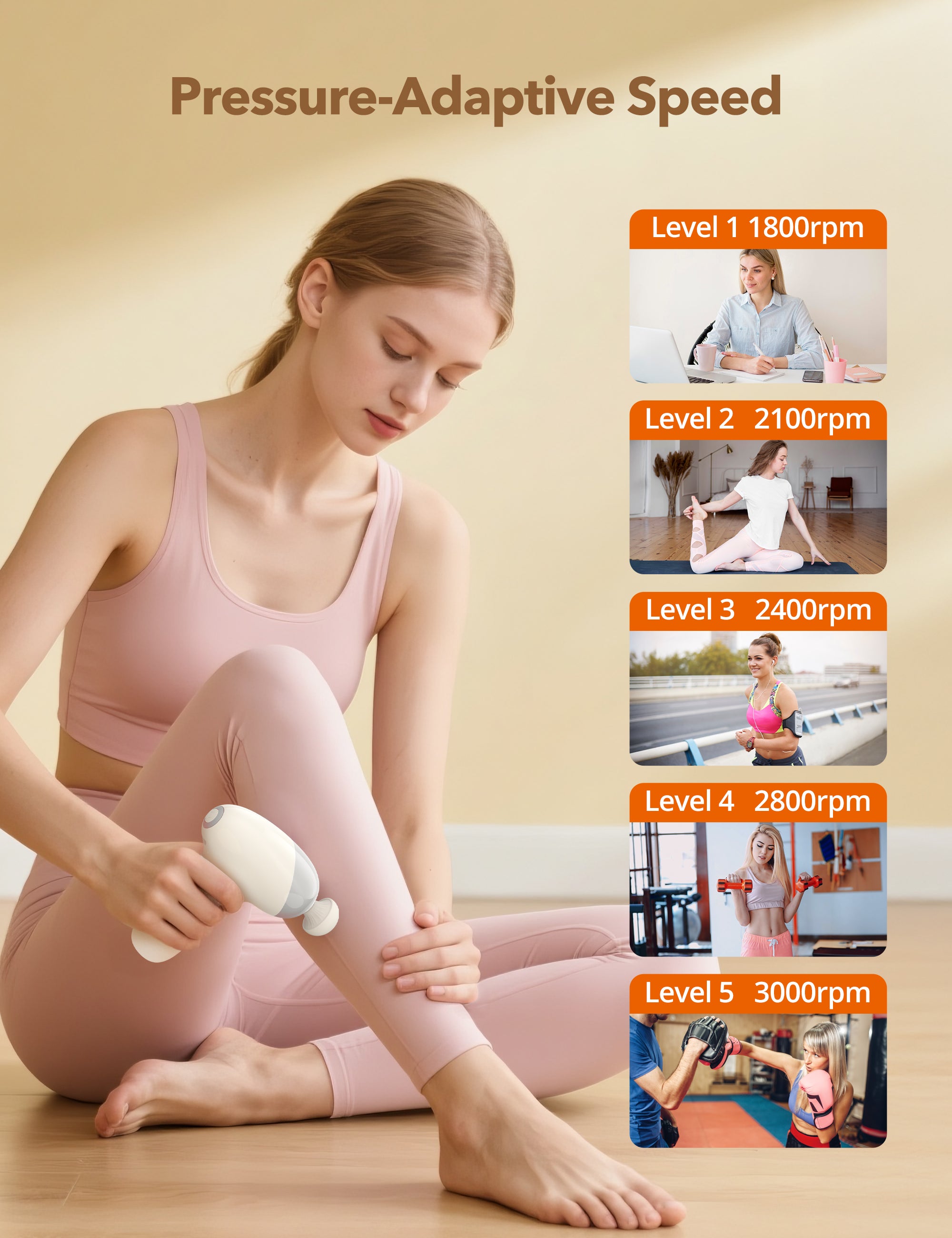 TaoTronics | Massage Gun TT-PCA007, Ergonomic Self-Care Full Body Mini Massage Gun