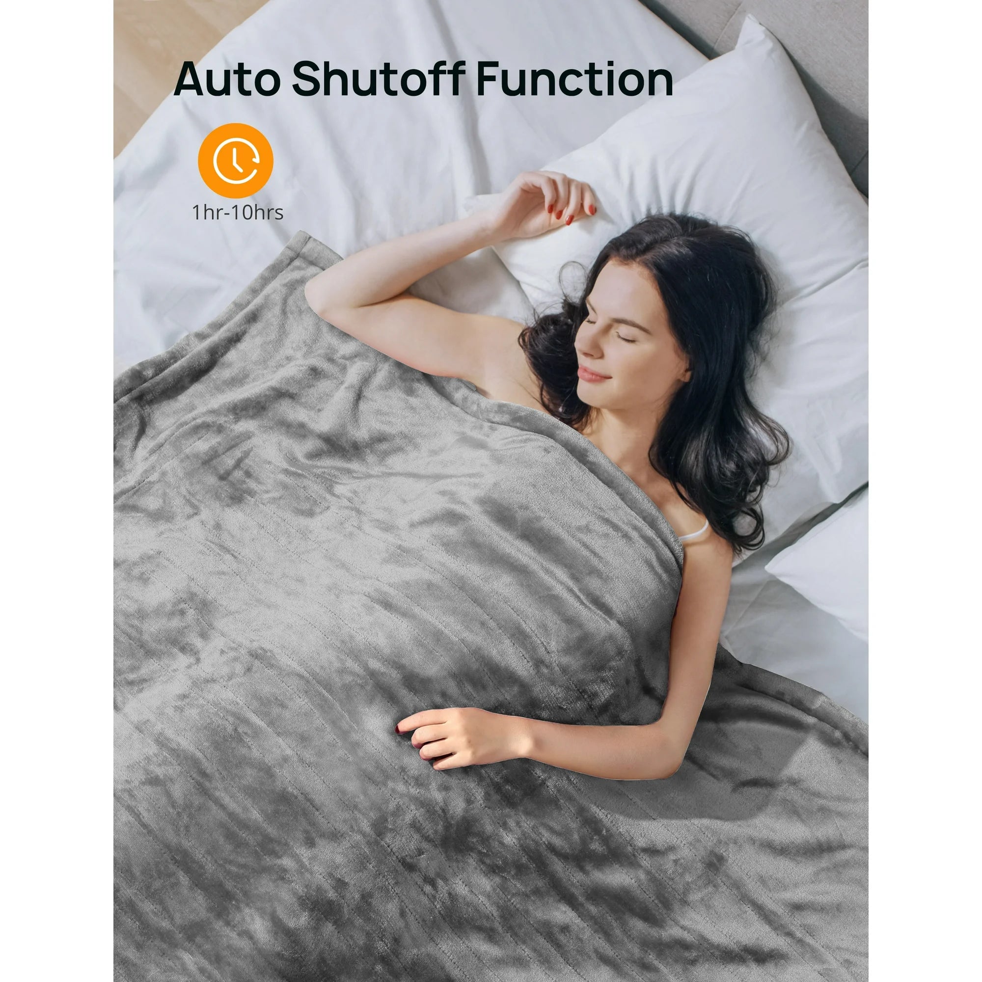 Electric Heated Blanket Full Twin Size Heated Throw Blanket 72" x 84" Soft Flannel Fast Heating Blanket with 10 Heating Levels 1-12 Hours Timer Auto-Off Protection Gifts for Women Men WM