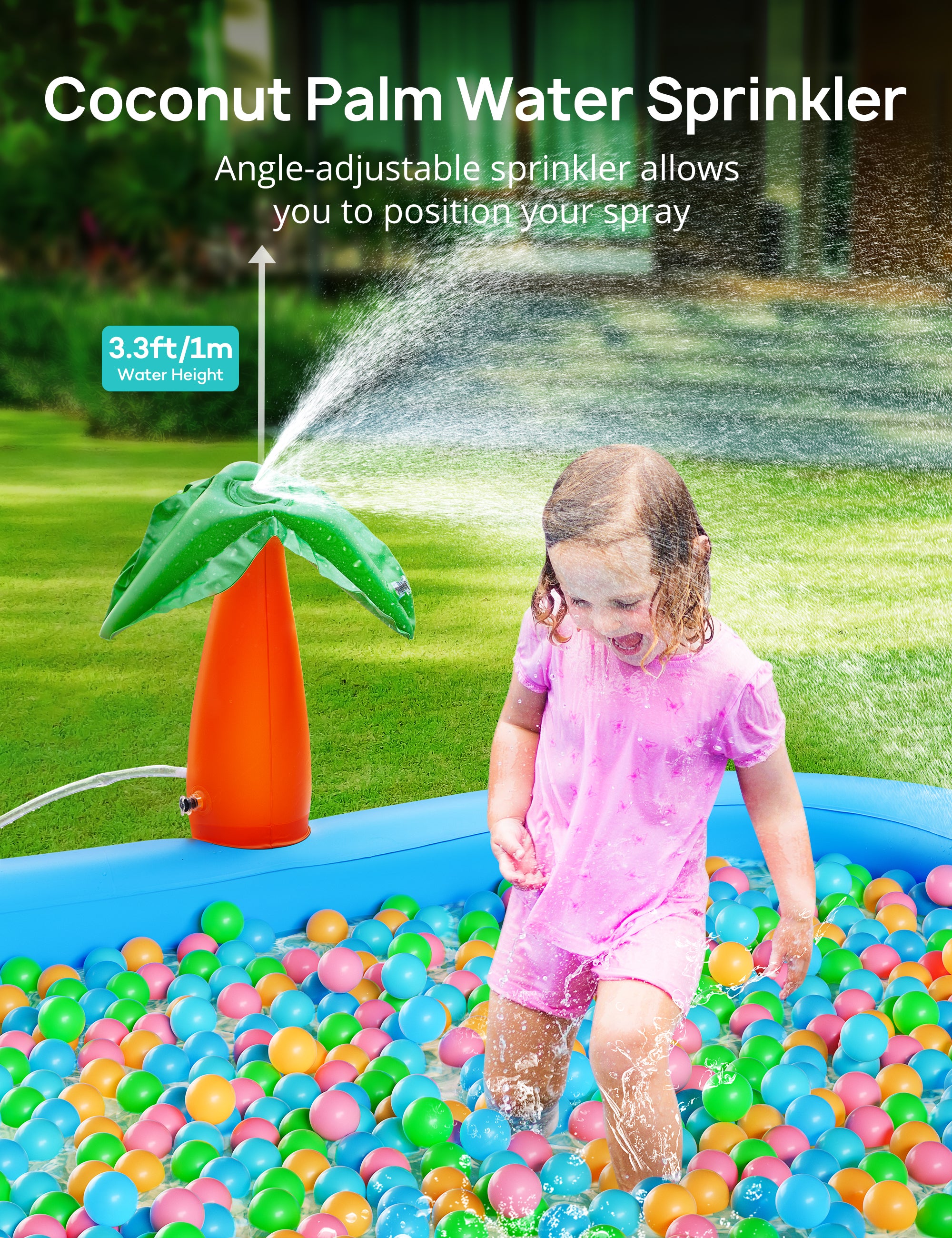 Sable Inflatable Pool, 95 x 75 x 40in Rectangular Swimming Pool for Toddlers, Kids, Family, Above Ground, Backyard, Outdoor wm