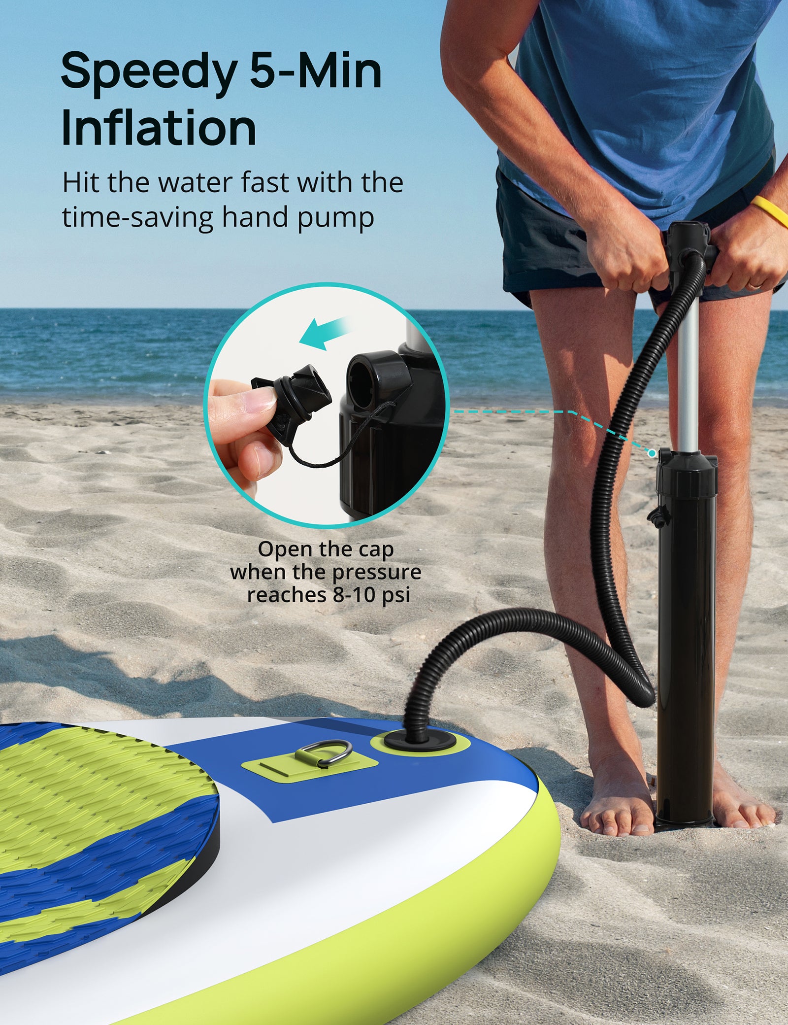 Evajoy Inflatable Stand Up Paddle Board 10’10 × 32” × 6” All Around iSUP Paddleboarding