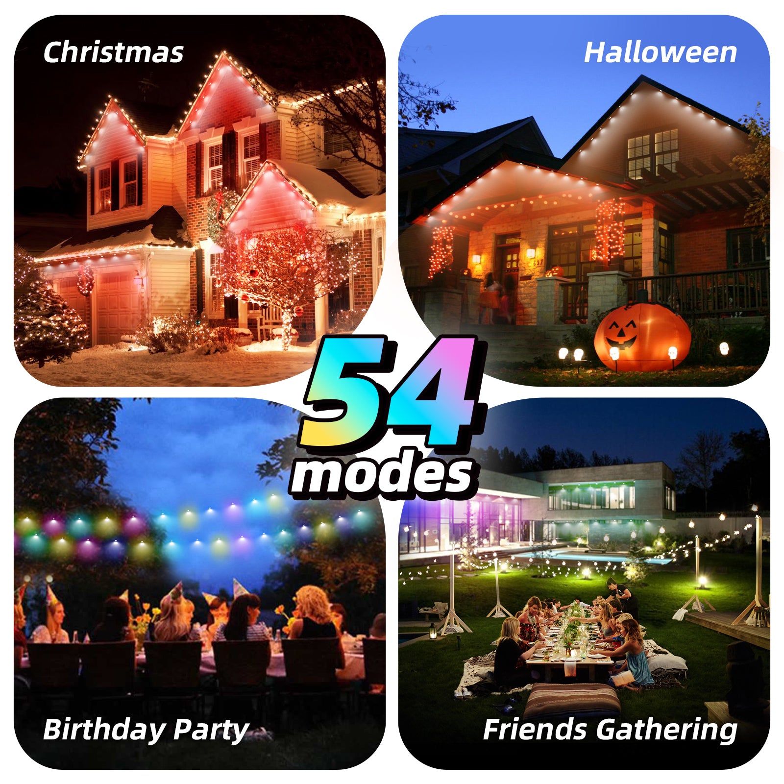 TaoTronics RGBIC Smart Permanent Outdoor Flood Lights 100ft NB-OL013