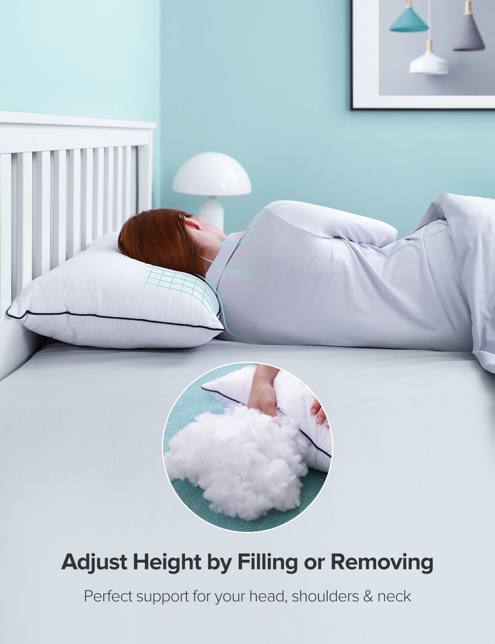 Sable Pillows for Sleeping, 2 Pack Hotel Collection Bed Pillows, Adjustable Soft Relief for Neck Pain