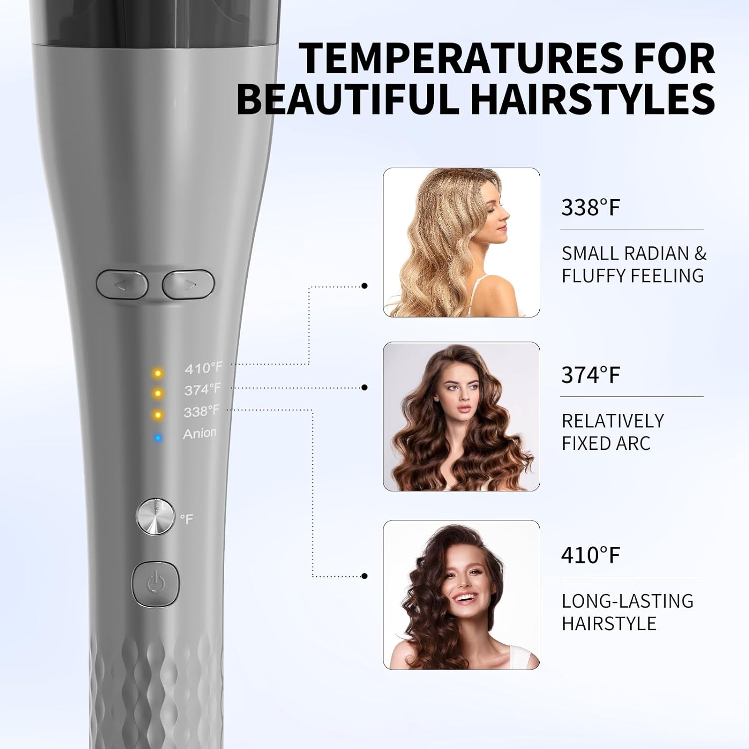 2024 Upgraded TaoTronics Automatic Curling Iron, Rotating Curling Iron with Anion to Protect Hair
