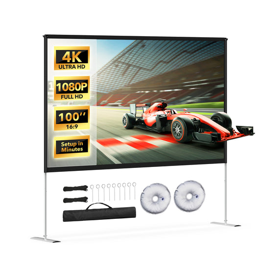 TaoTronics Freestanding Projection Screen TT-HP027, Portable Front & Rear Projection Screen