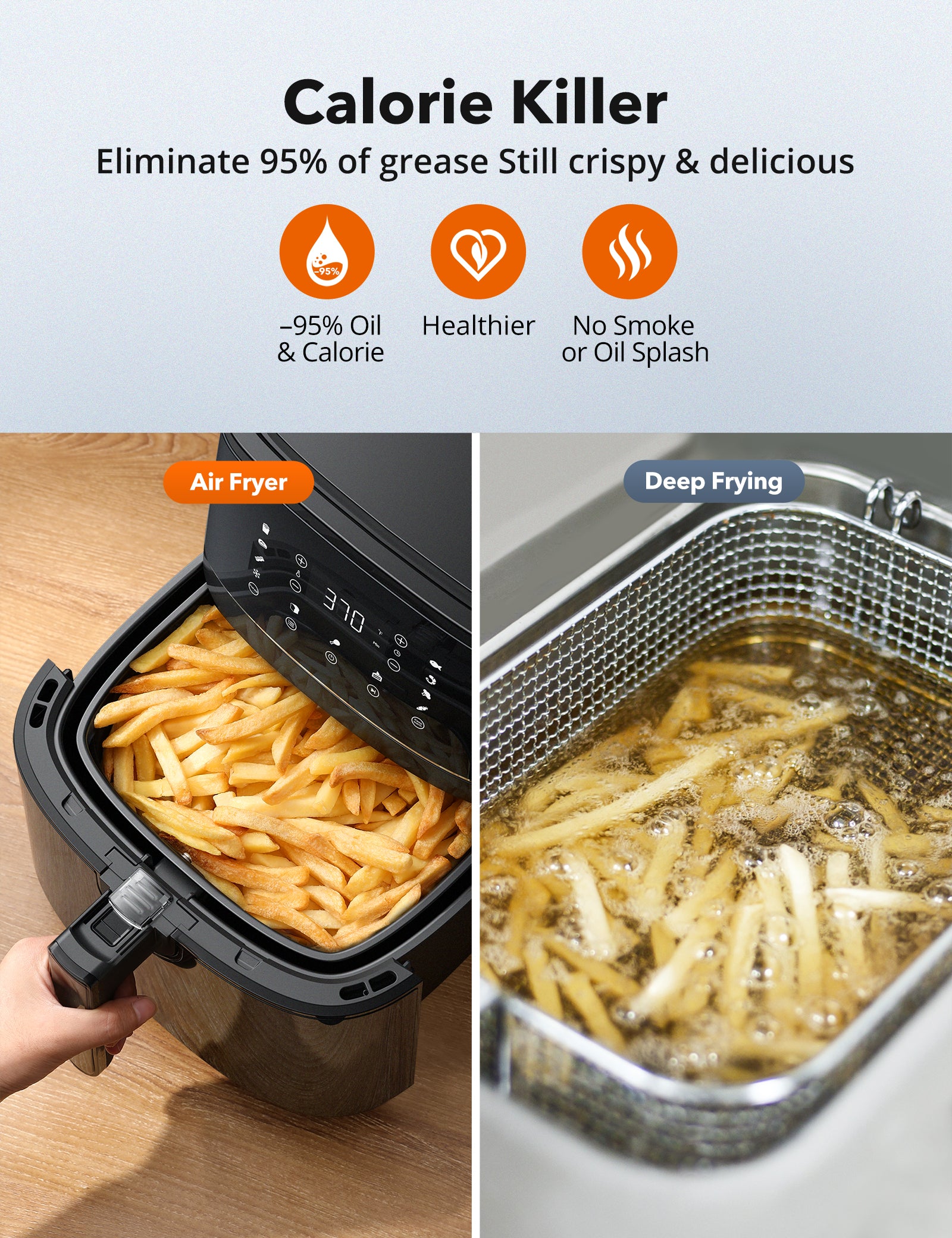 TaoTronics Air Fryer 001, 6 Quart, 1750W Air Frying Oven with Touch Control Panel