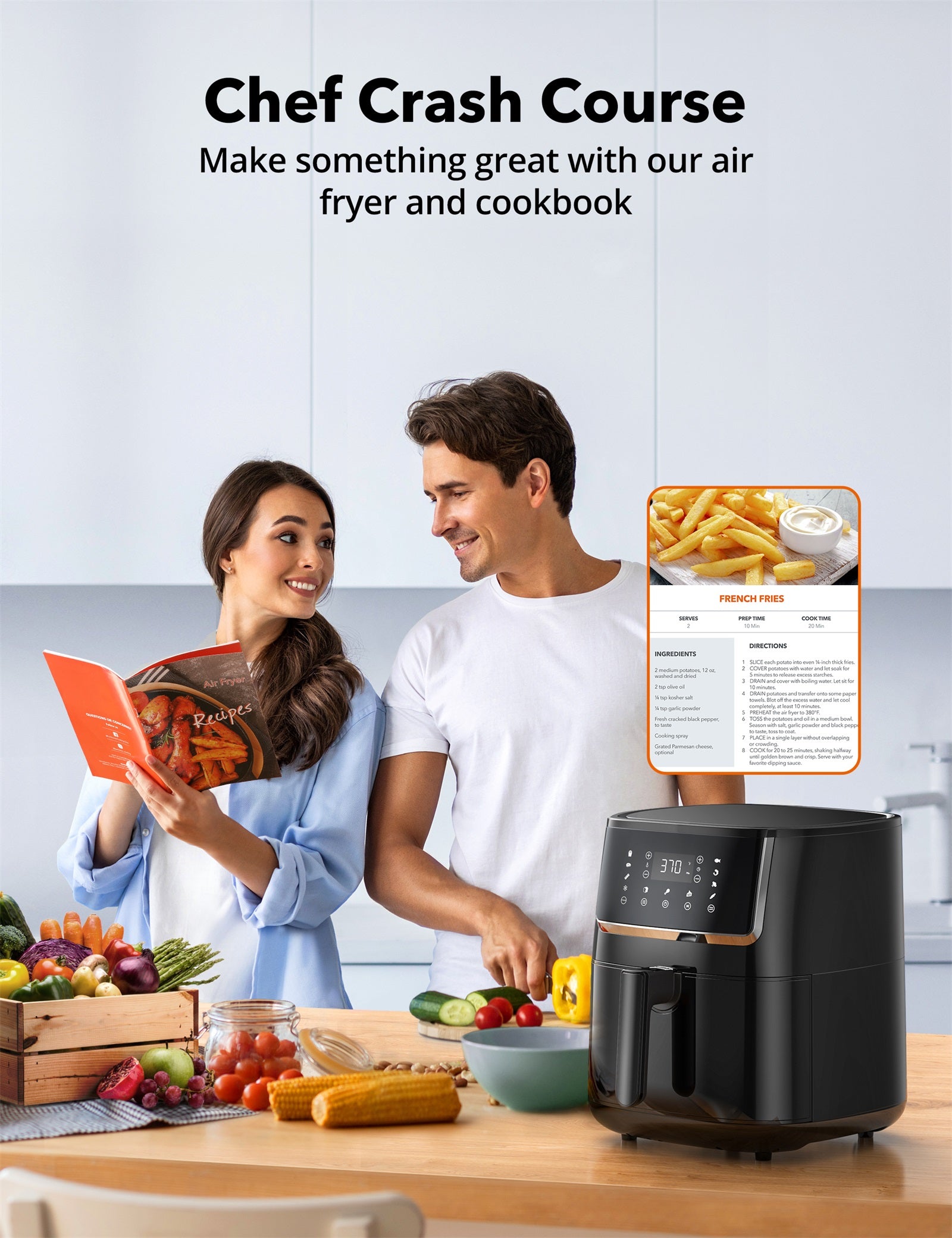 TaoTronics Air Fryer 001, 6 Quart, 1750W Air Frying Oven with Touch Control Panel