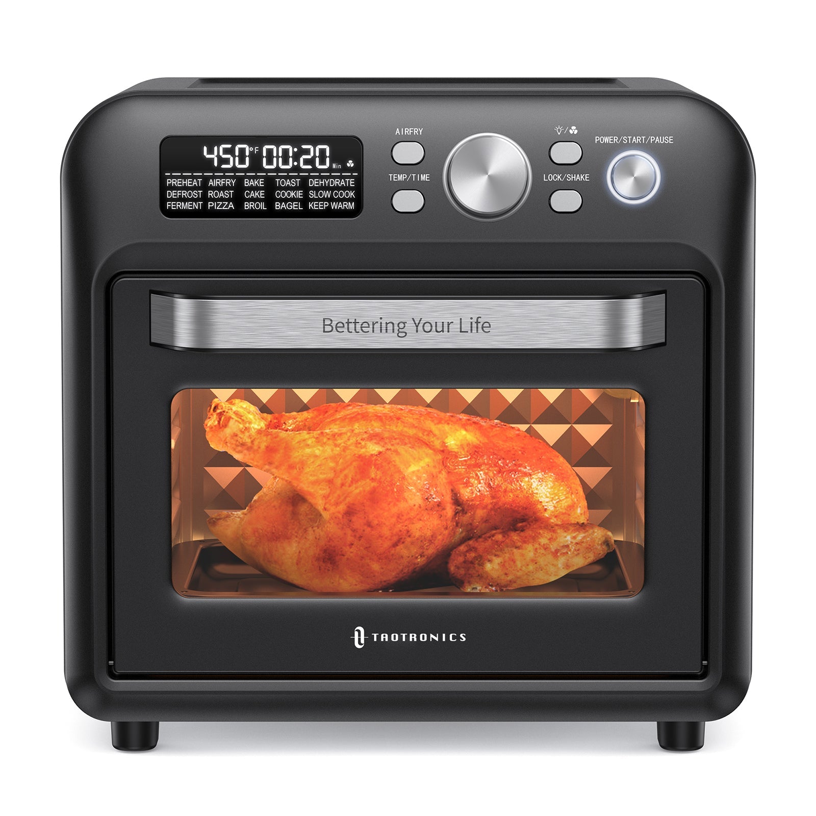 TaoTronics Air Fryer 011, 8-in-1 Airfryer Oven with Viewing Window Sma