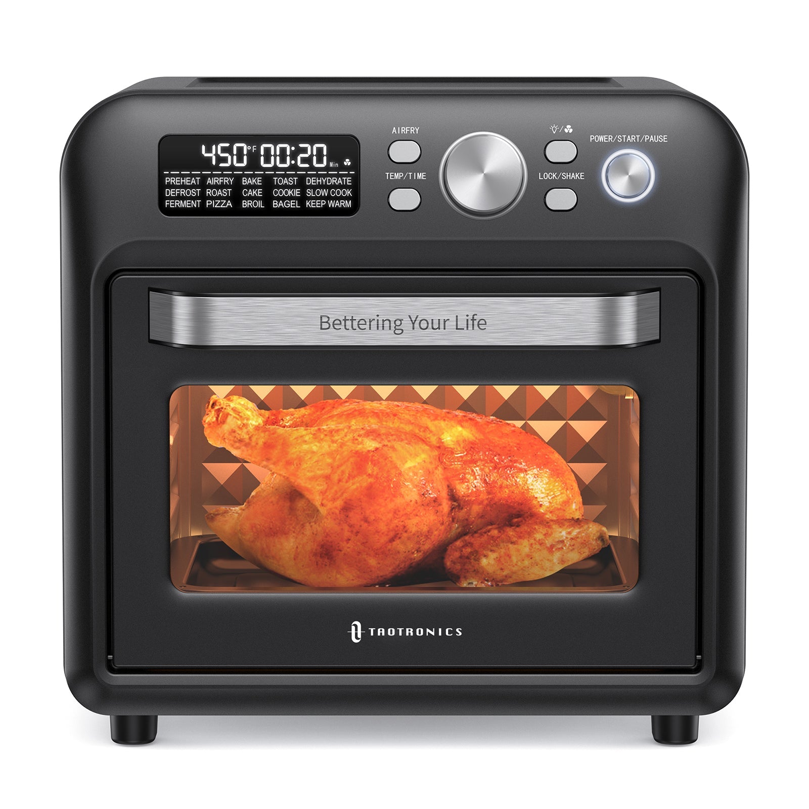 Air Fryer Oven, 15-in-1 19 QT Family-Sized Toaster Oven, Convection Oven  with Child Lock, Fits 12-inch Pizza, 6-Slice Toast, Button &  Knob-Controlled Kitchen Appliance, Dishwasher Safe 