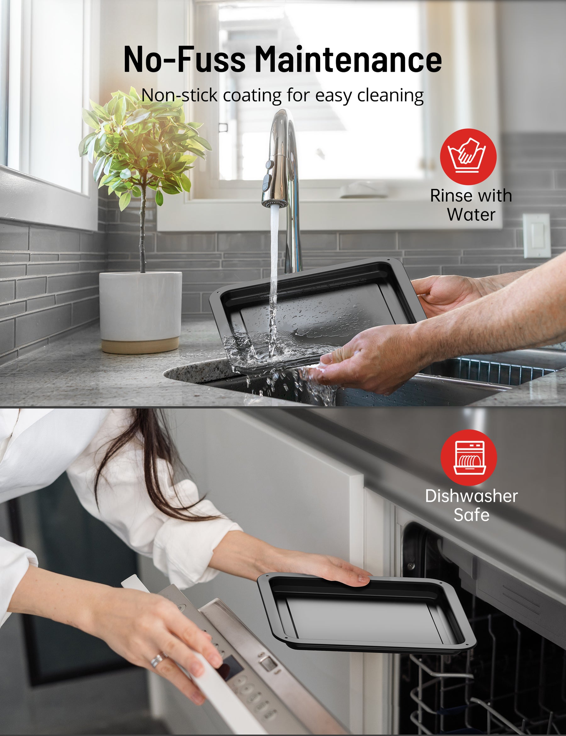 No-Fuss Maintenance Non-stick coating for easy cleaning