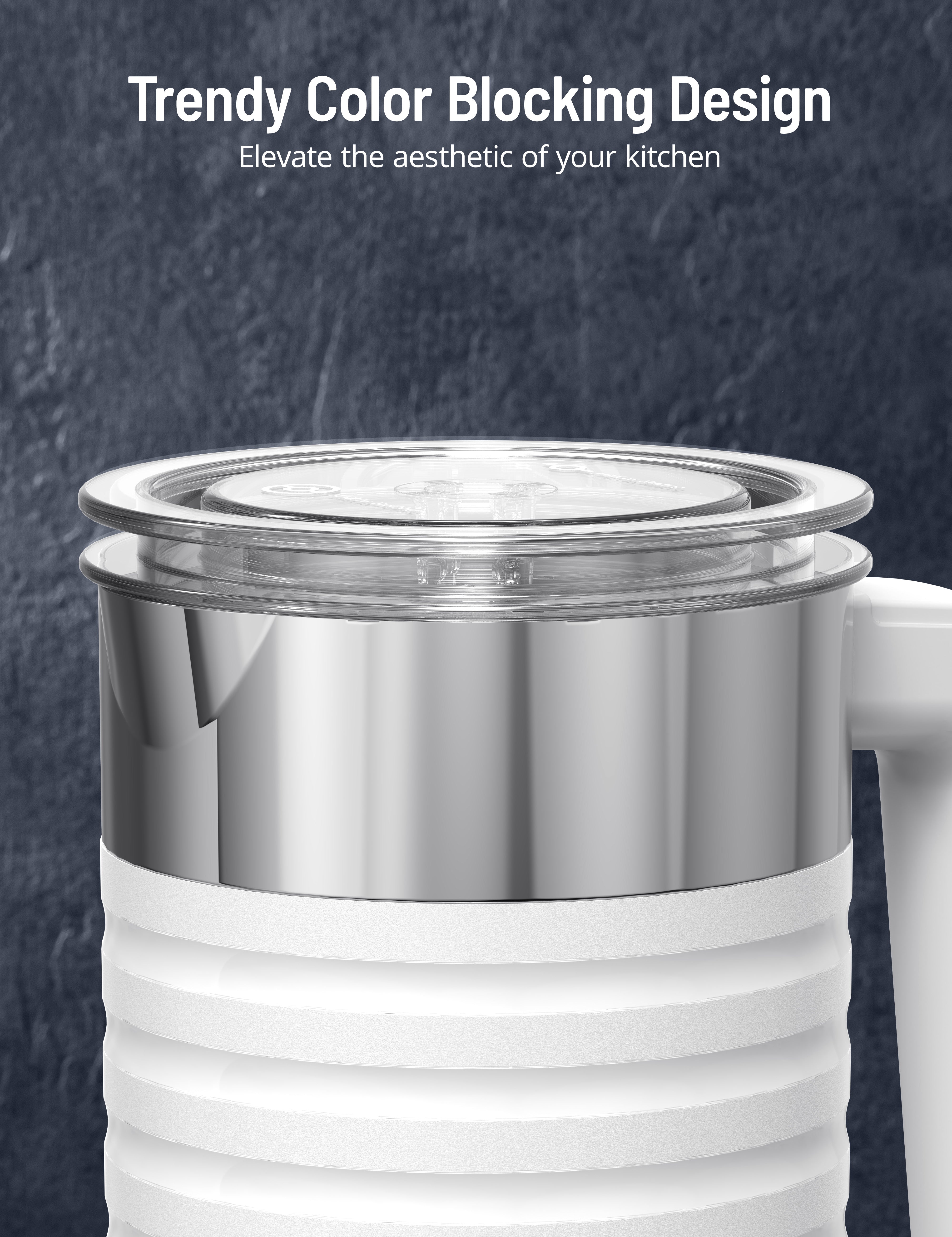 10.1 oz 4-in-1 Milk Frother and Steamer with Handle