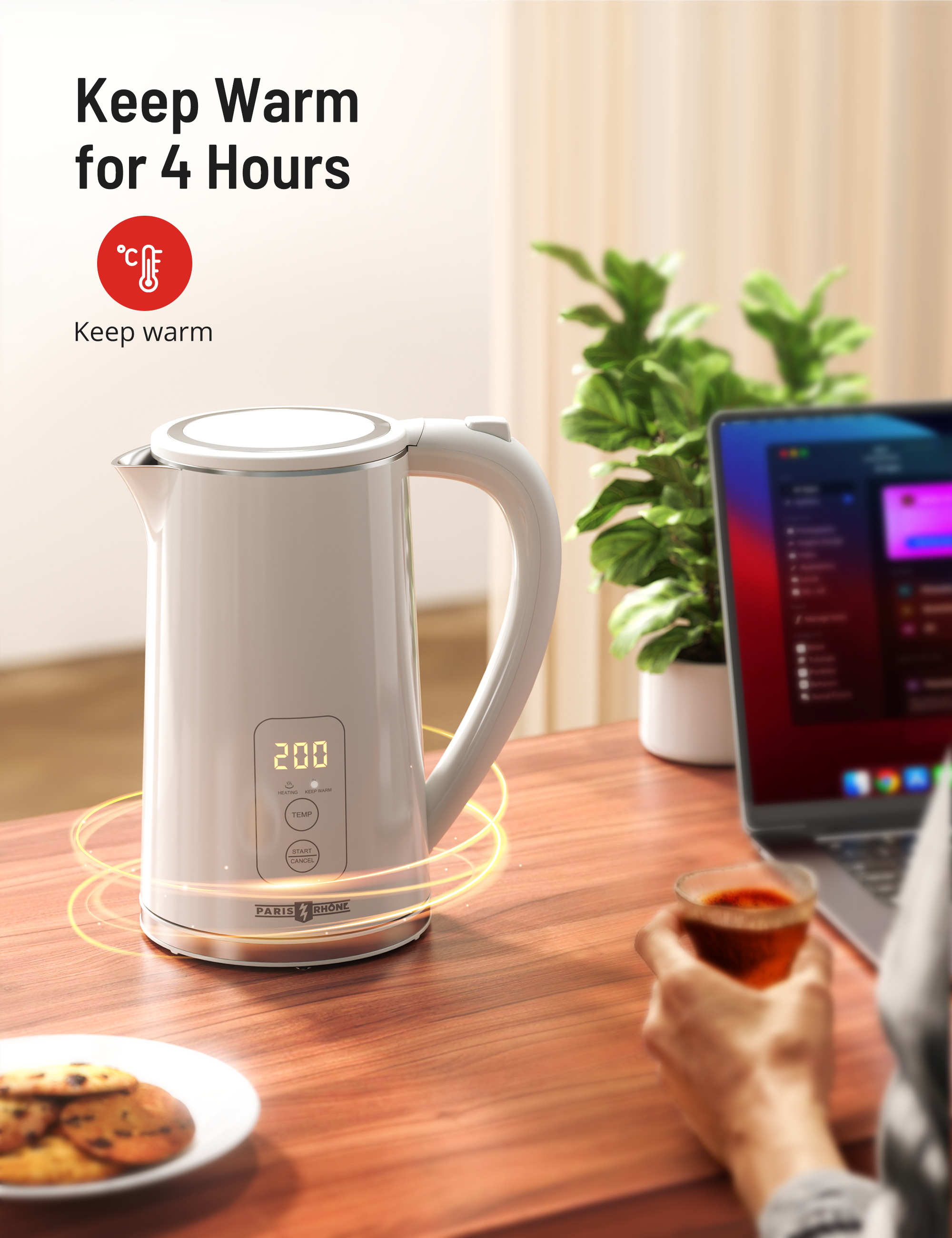 TaoTronics Electric Kettle 1.7L 1500W for Tea and Coffee, BPA-Free, Auto Shut-Off PE-EK022