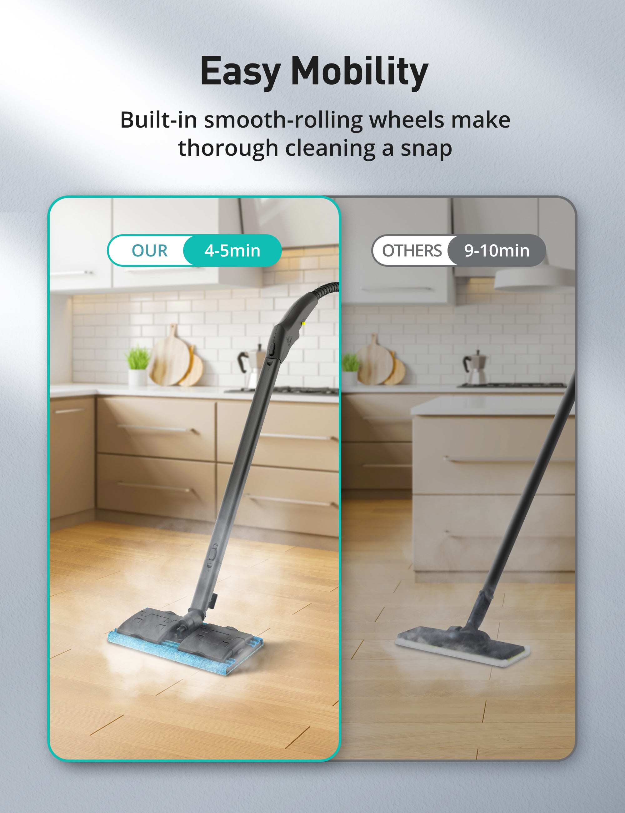 TaoTronics Portable Multipurpose Steam Cleaner CA019, 5 Mins Heating with 1.5L Tank WM