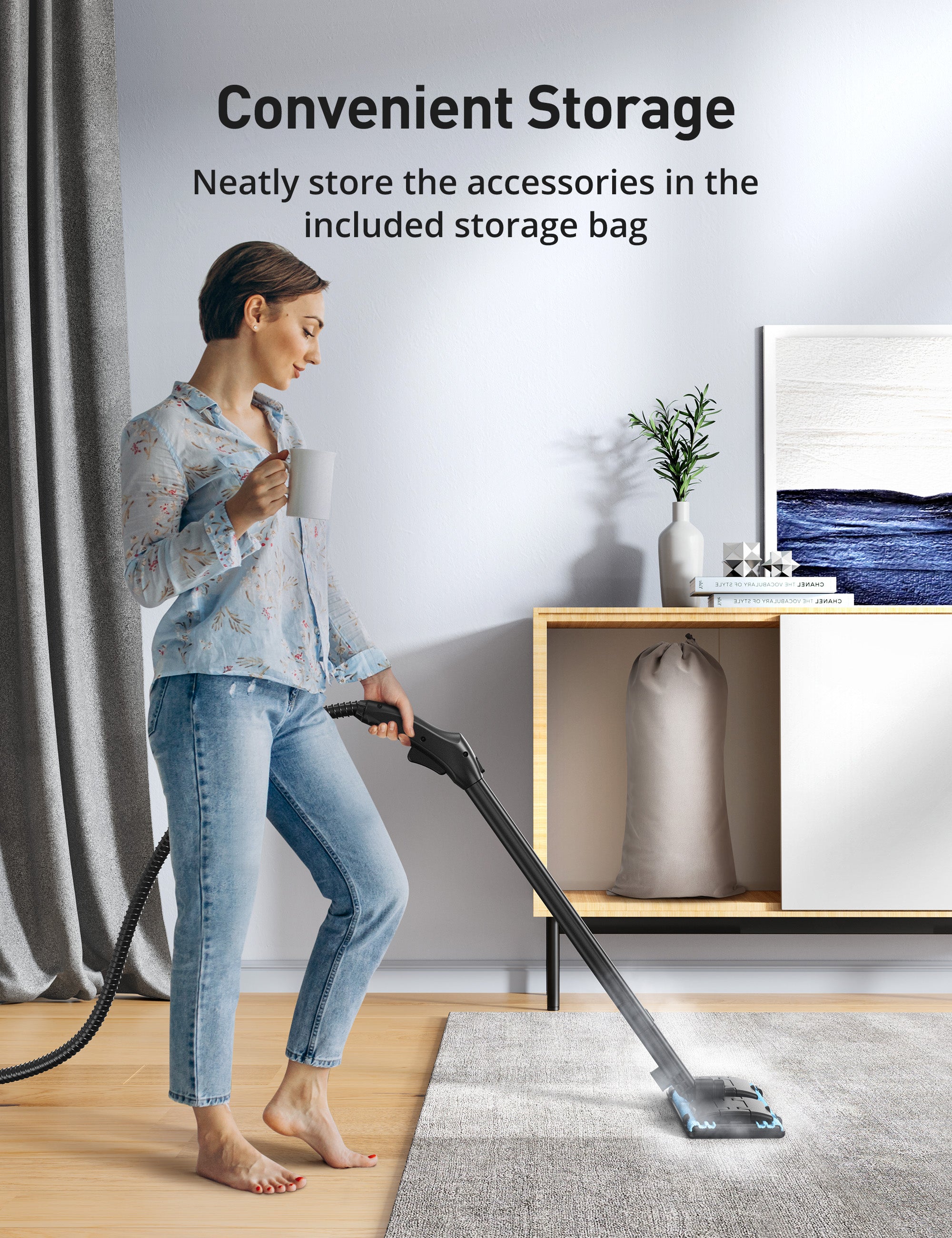 TaoTronics Portable Multipurpose Steam Cleaner CA019, 5 Mins Heating with 1.5L Tank WM