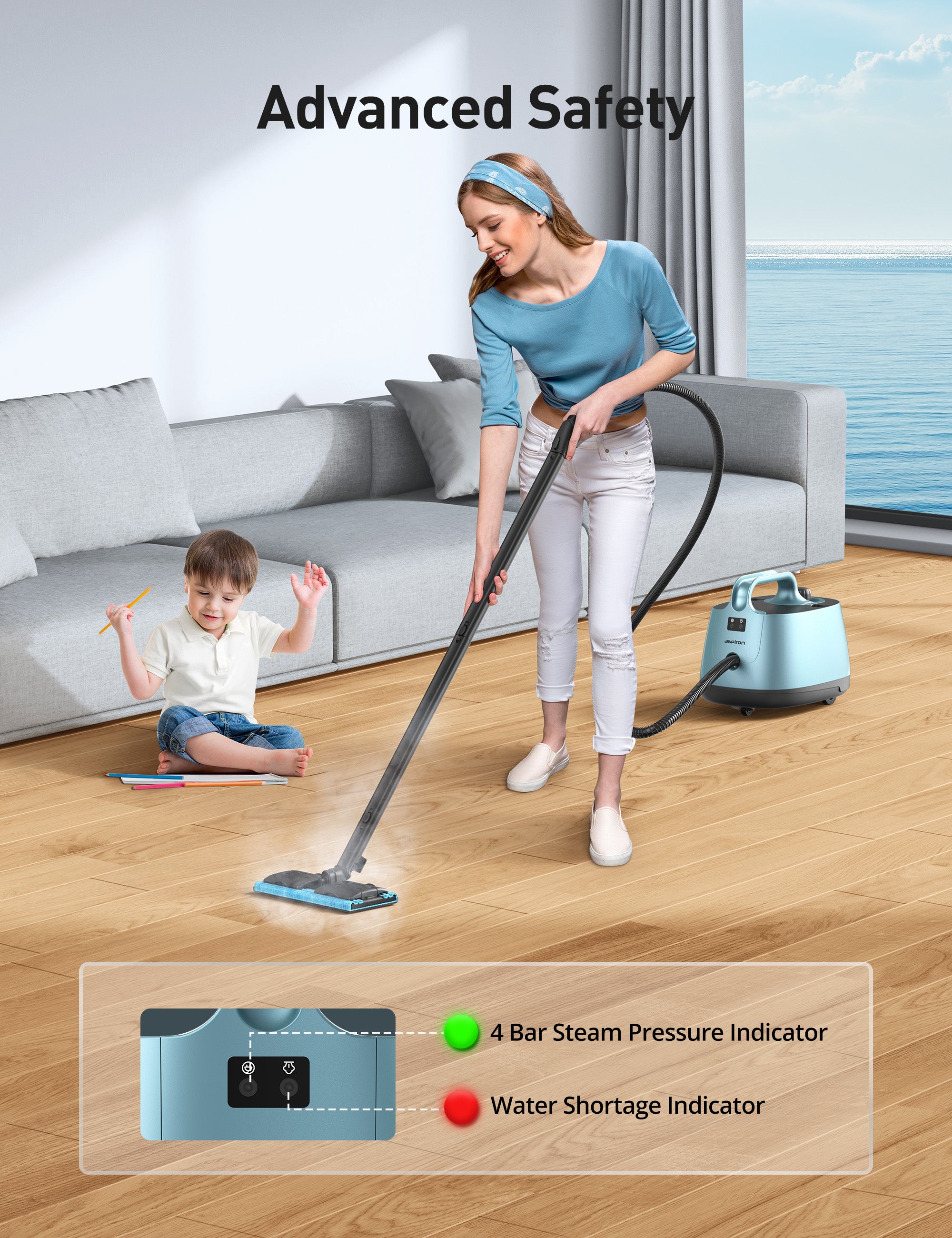 TaoTronics Portable Multipurpose Steam Cleaner CA019, 5 Mins Heating with 1.5L Tank WM