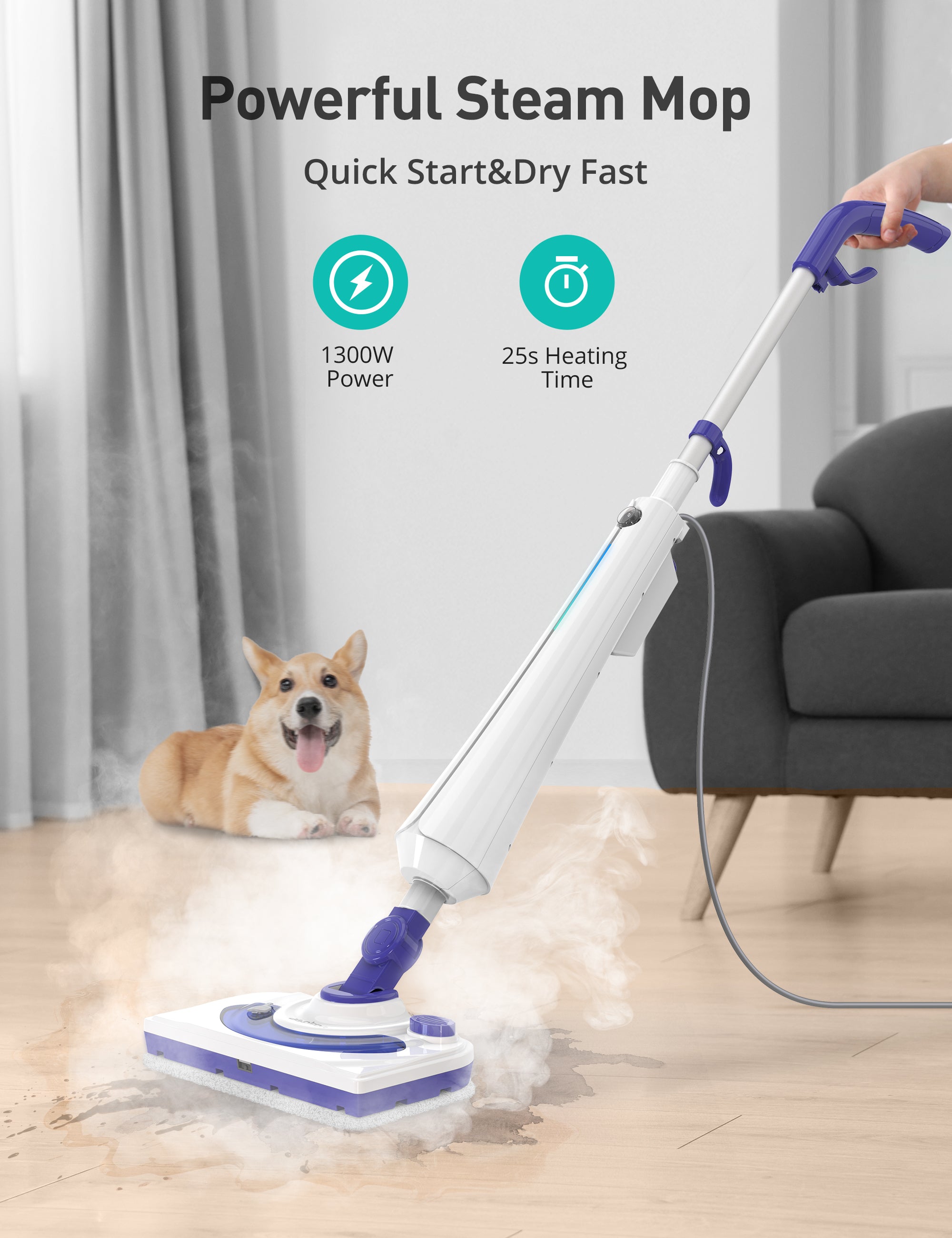 Professional Steam Mop Cleaner AS-CA044, Floor Steamer with Detergent Chamber (Exhibit Only)