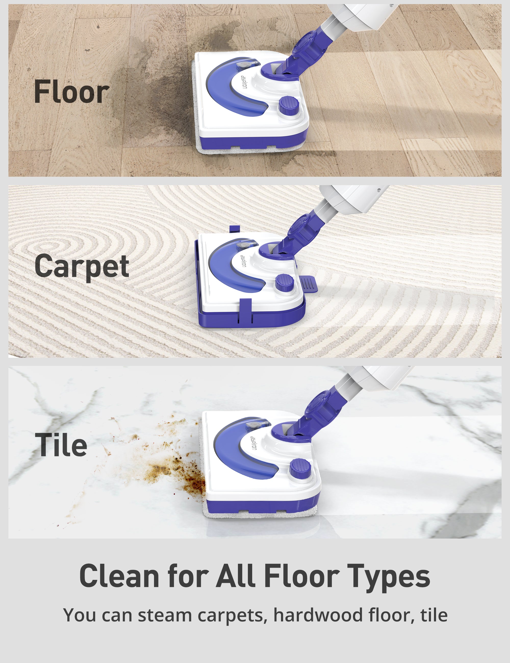 Professional Steam Mop Cleaner AS-CA044, Floor Steamer with Detergent Chamber (Exhibit Only)