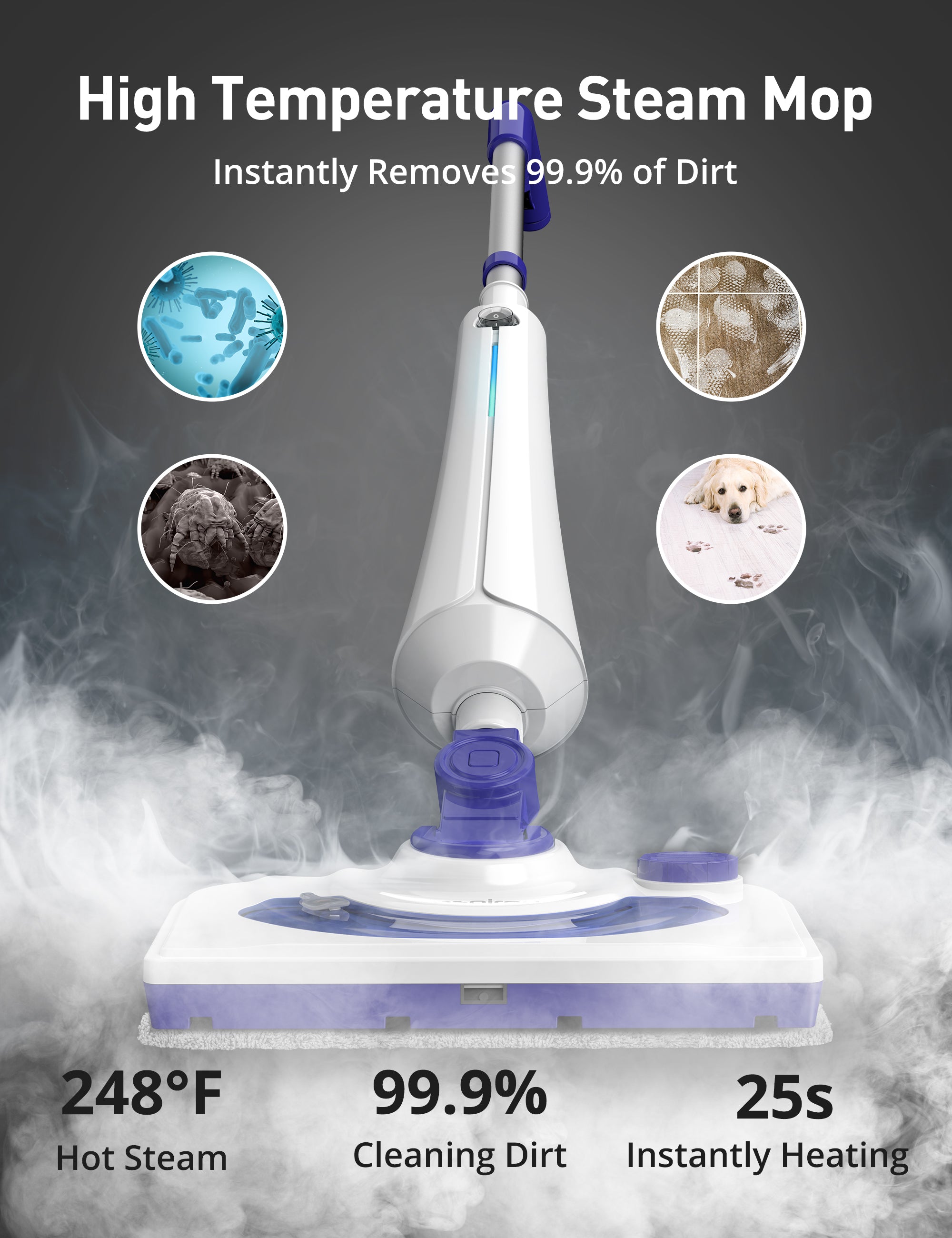 Professional Steam Mop Cleaner AS-CA044, Floor Steamer with Detergent Chamber (Exhibit Only)
