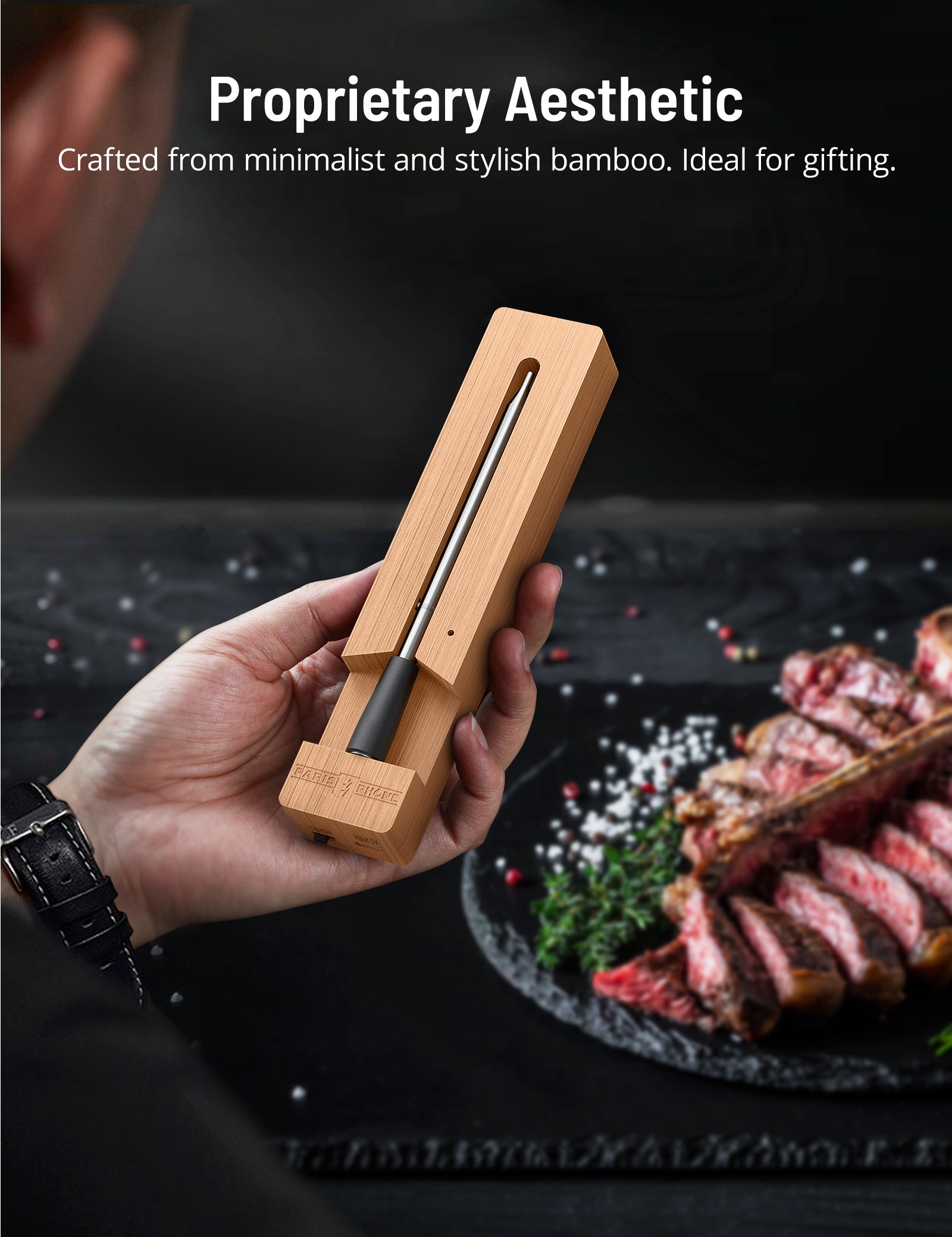 Meat Thermometer TM001, Advanced APP Cooking Guides Wireless