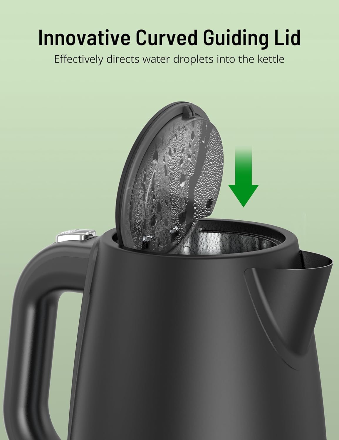 TaoTronics 1.7L Stainless Steel Electric Kettle, 1500W with LED Indicator