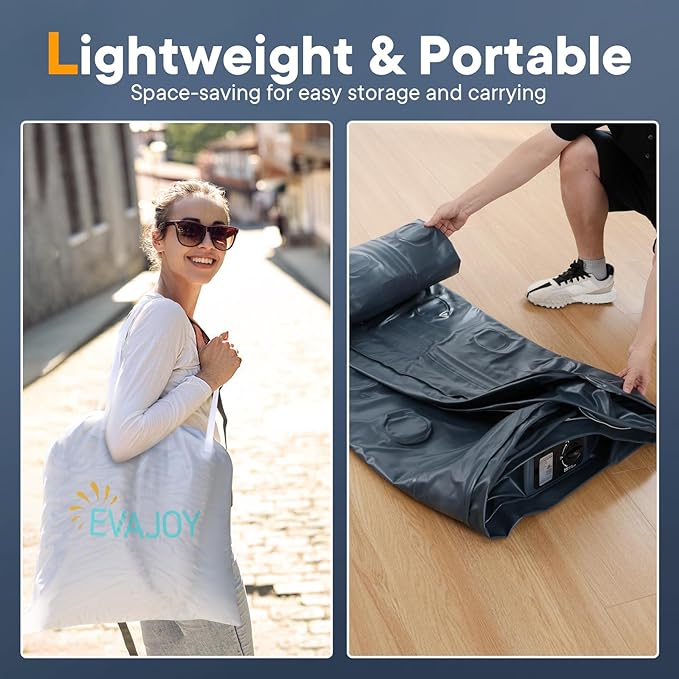 Evajoy Air Mattress with Built in Pump, 18'' Inflatable Mattress Double High with 3 Mins Quick Self-Inflation