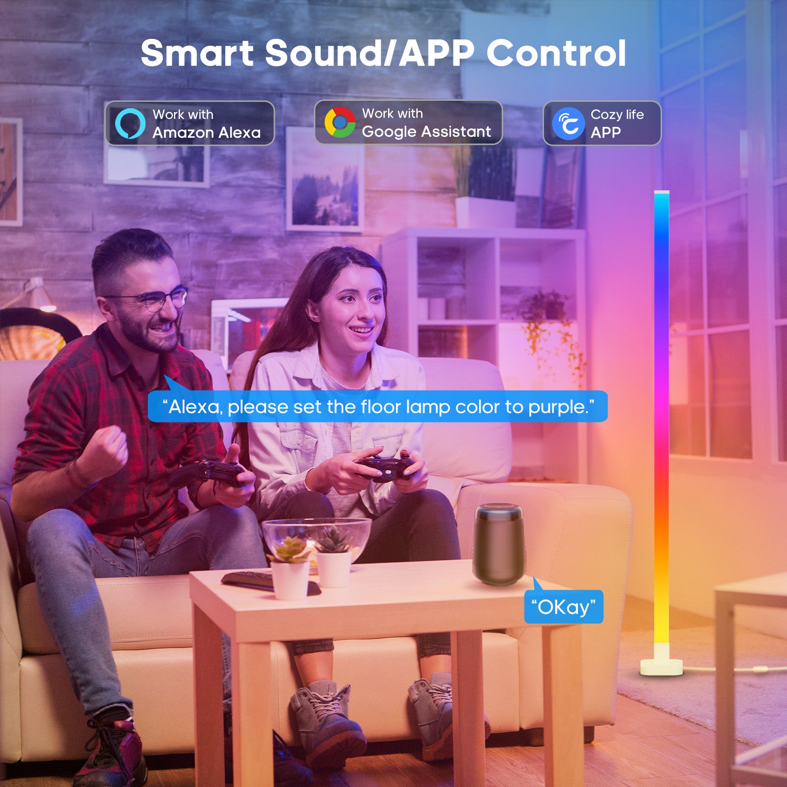 TaoTronics RGBIC Smart Floor Lamp NB-DL006 White