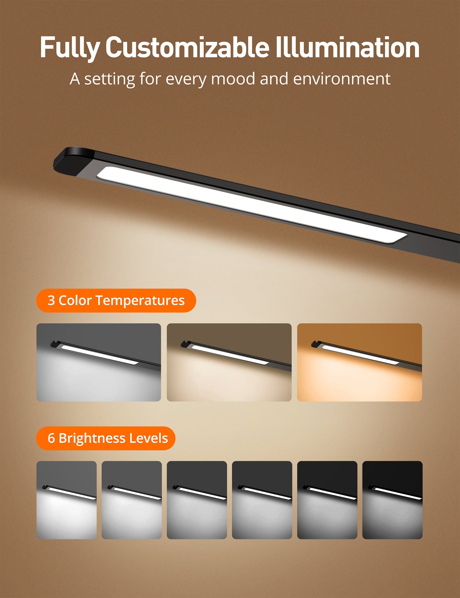 TaoTronics LED Desk Lamp SP-DL007, Aluminum Alloy Dimmable Lamp With 3 Color Modes