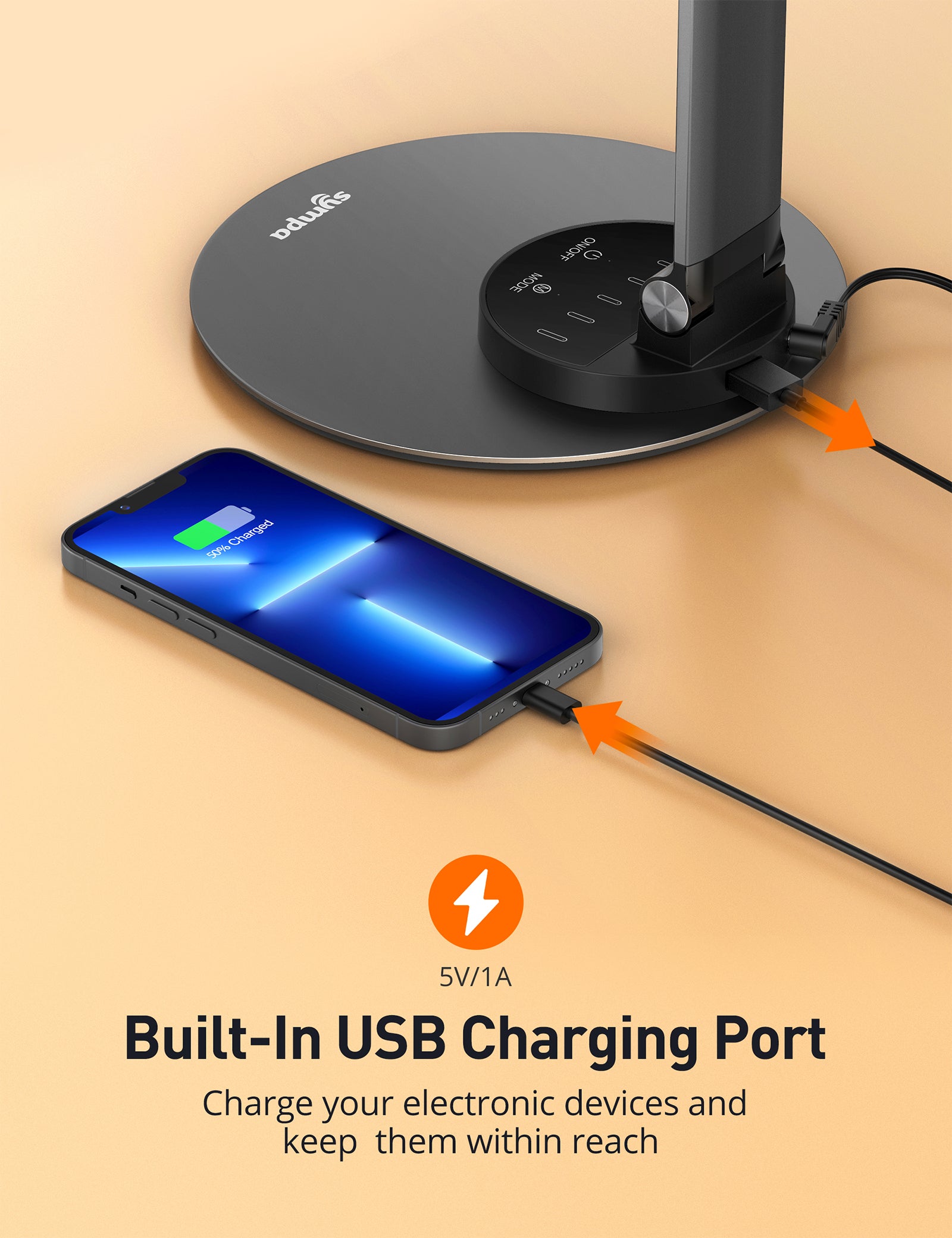 TaoTronics LED Desk Lamp SP-DL007, Aluminum Alloy Dimmable Lamp With 3 Color Modes