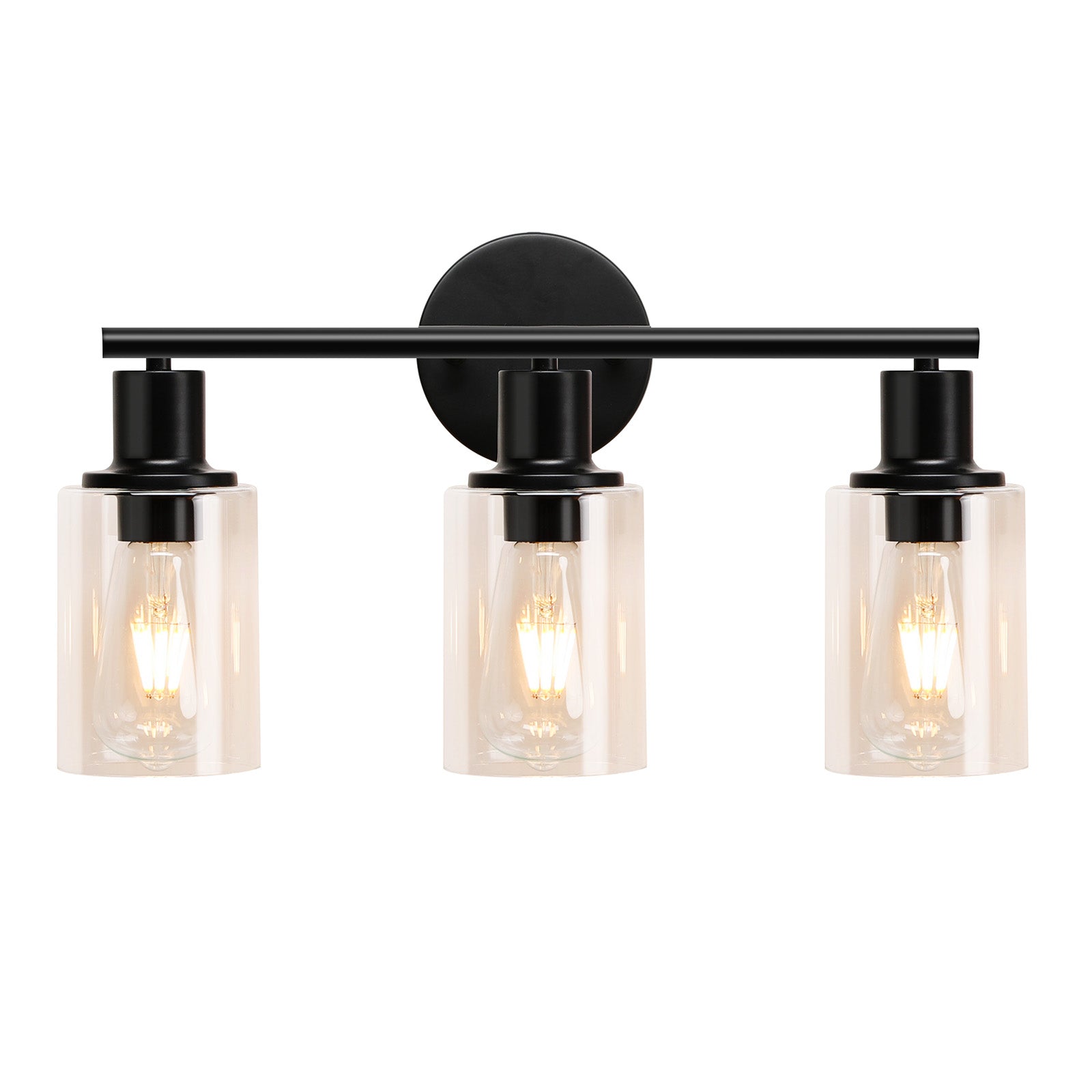 TaoTronics Classic Glass Vanity Lighting Fixtures, 3-Light Vanity Light, Bathroom Lighting with Clear Glass Lampshade